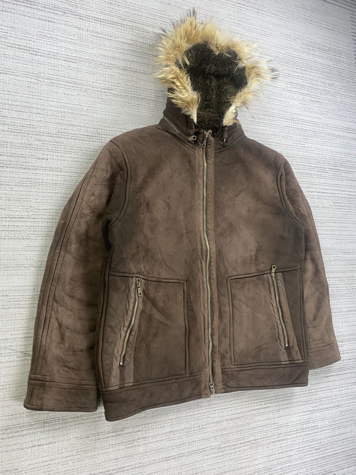 If Six Was Nine × Vintage Vtg University Of Oxford Faux Fur Hoodie Leather Jacket Size US L / EU 52-54 / 3 - 3 Thumbnail