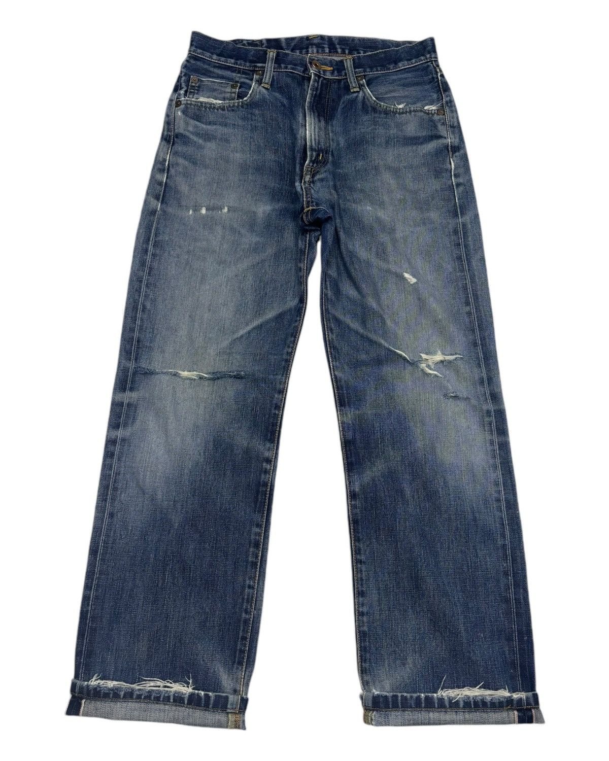 EDWIN 505xx SELVEDGE DISTRESSED DENIM JEANS