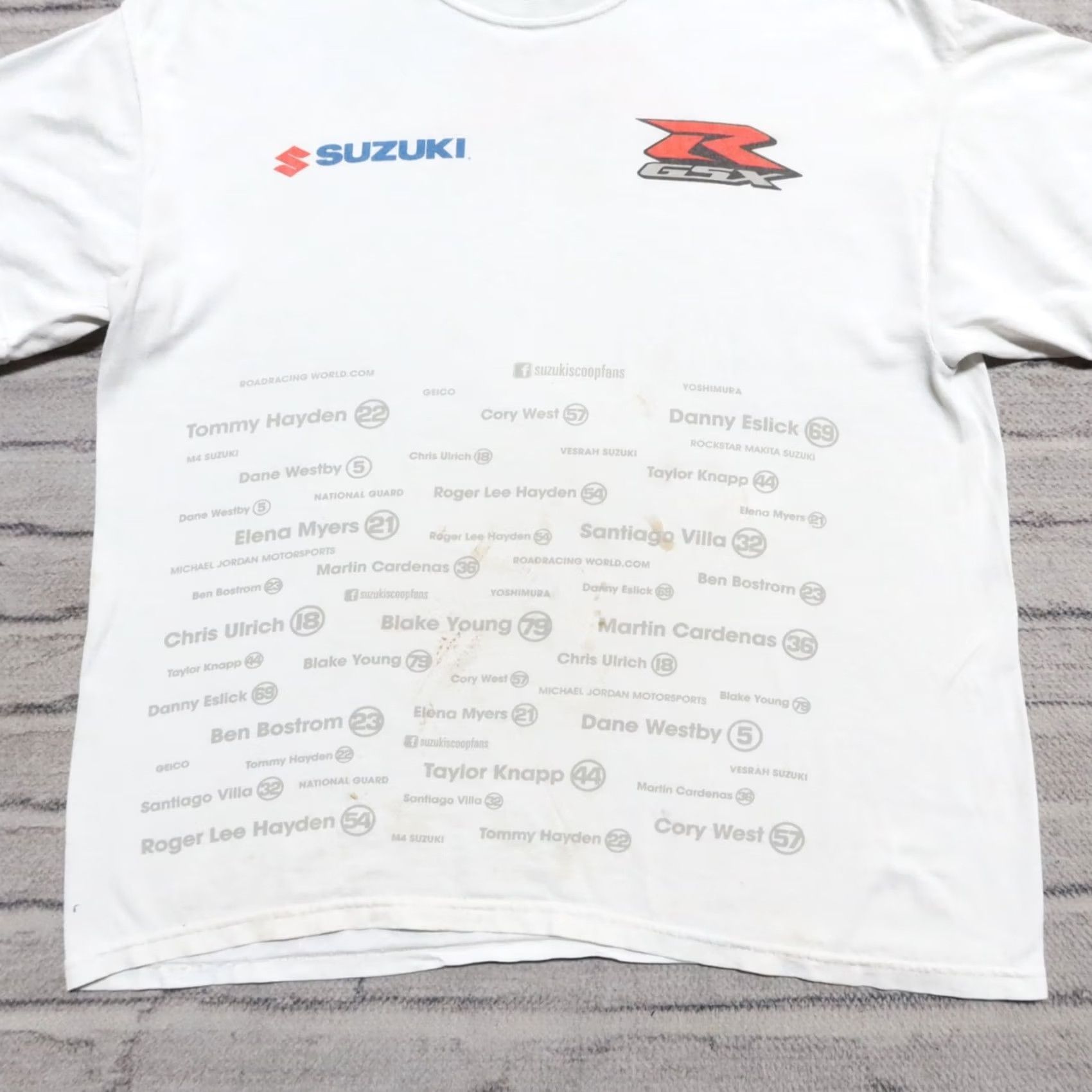 Gildan Vintage Suzuki GSXR Motorcycle Racing Shirt XL Men White Size US XL / EU 56 / 4 - 3 Thumbnail