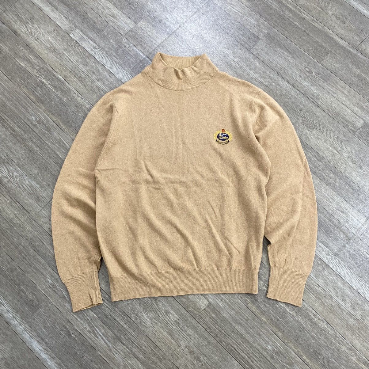 Burberry 90s Vintage Burberrys London Lambwool Knit Sweatshirt Luxury Size US L / EU 52-54 / 3 - 1 Thumbnail