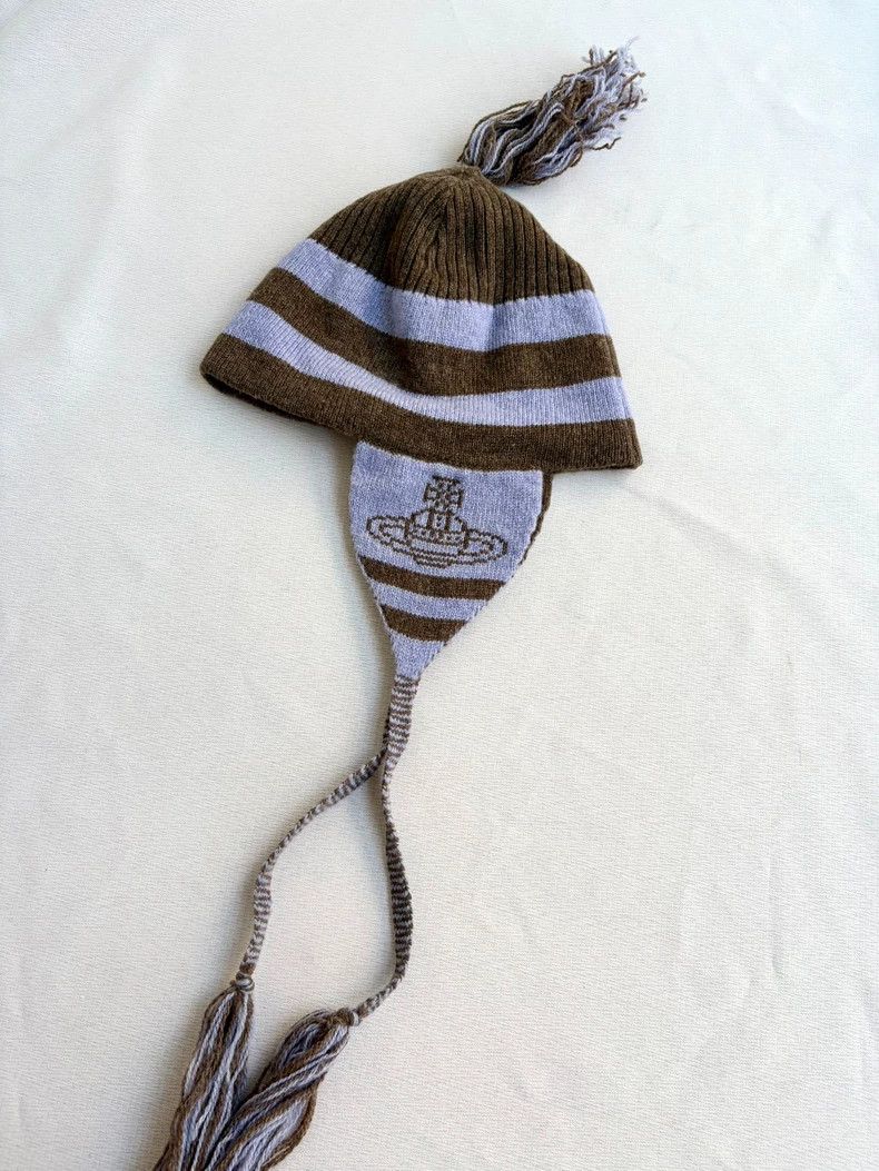 Vivienne Westwood Vivienne Westwood Purple striped true one flight cap ear c Size ONE SIZE - 3 Thumbnail