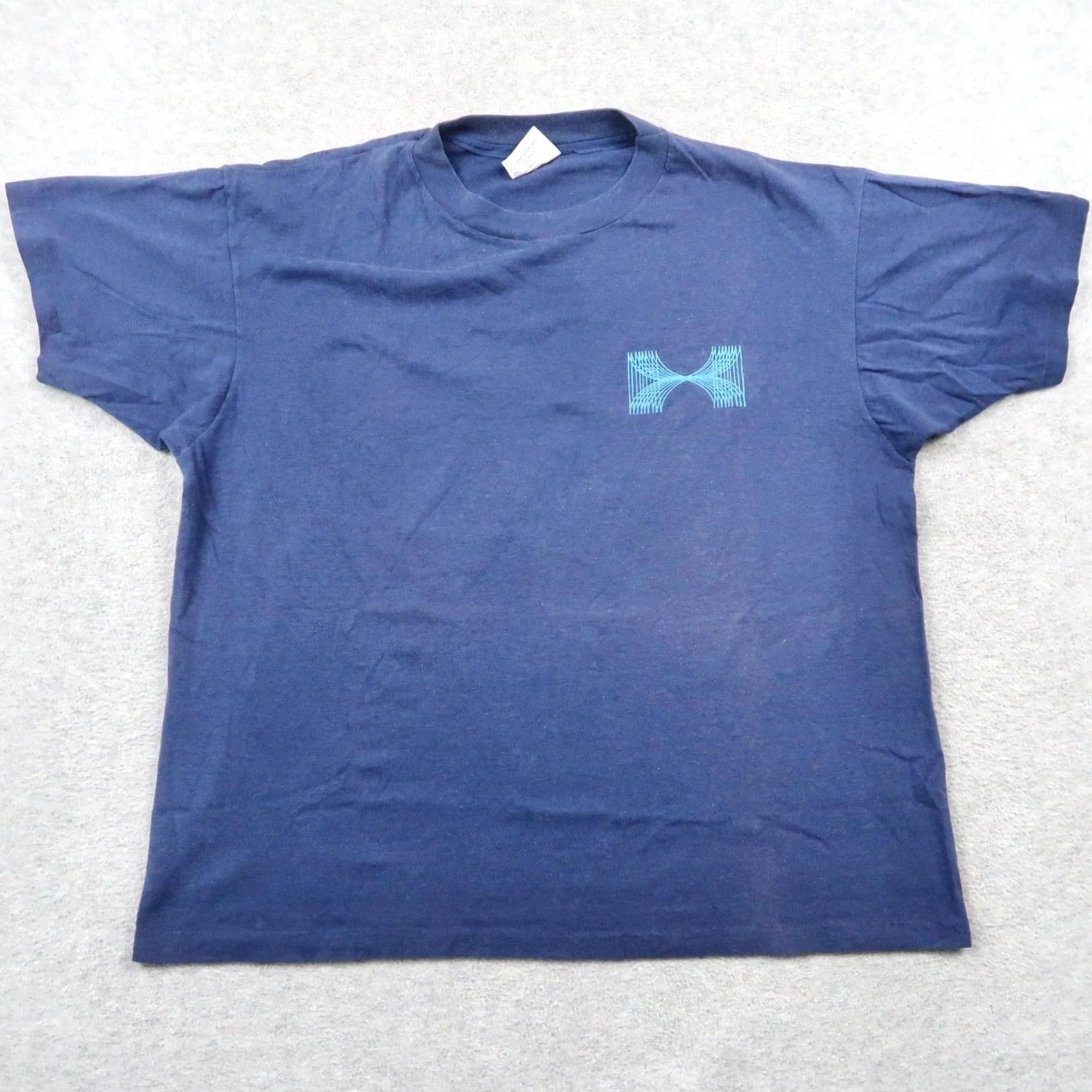 Hanes VINTAGE Hanes MMS Our Ball Game T-Shirt Navy Blue Mens Large USA Shirts Men 80s Graphic Tee Short Sleeve blue Geometric Size US L / EU 52-54 / 3 - 2 Thumbnail