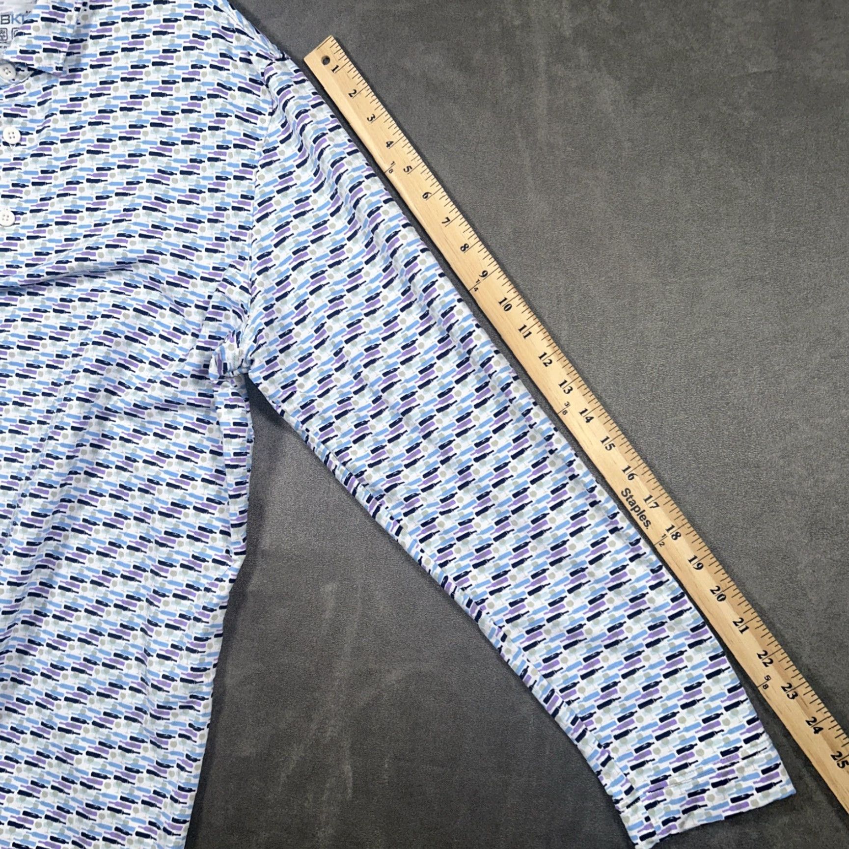 Vintage IBKUL Golf Polo Shirt Mens L White Long Sleeve UPF 50 Quick Dry Breathable Graphic Print Size US L / EU 52-54 / 3 - 7 Thumbnail