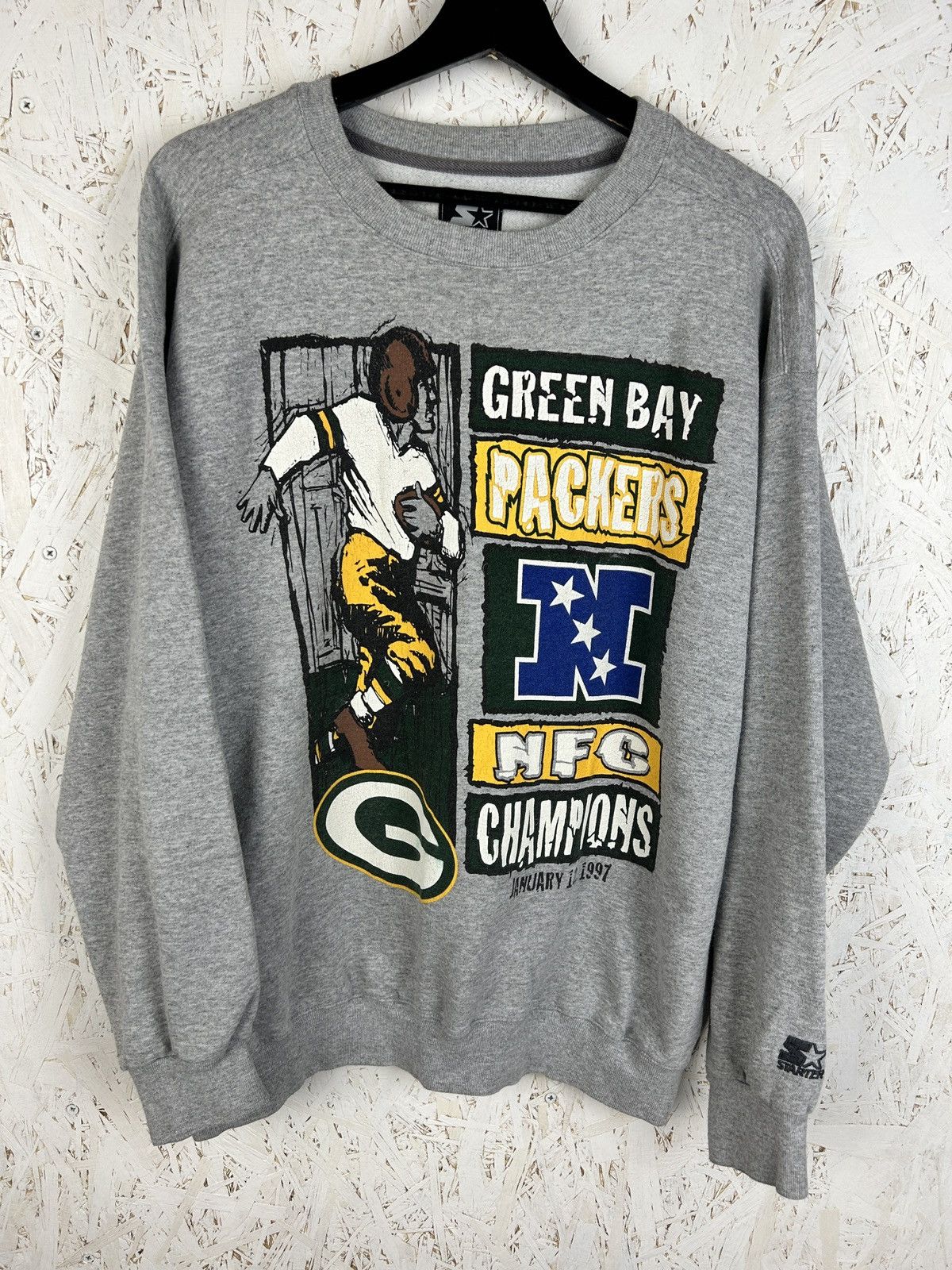Starter 90s Starter 1997 NFC Green Bay Packers Champions Sweatshirt Size US L / EU 52-54 / 3 - 1 Thumbnail