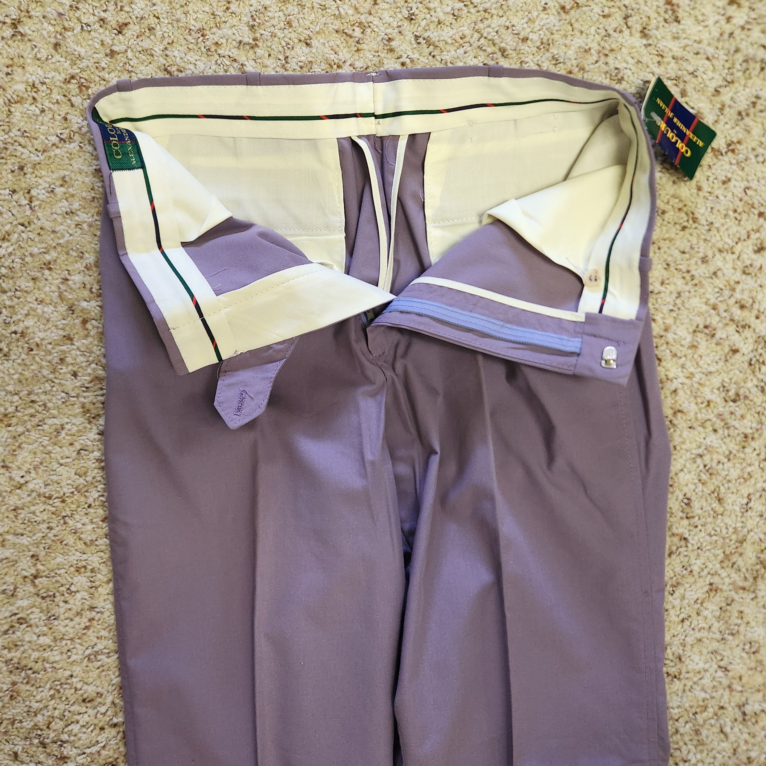 Alexander Julian men's lilac pants 31 vintage 1980s NOS Alexander Julian Size US 31 - 5 Thumbnail