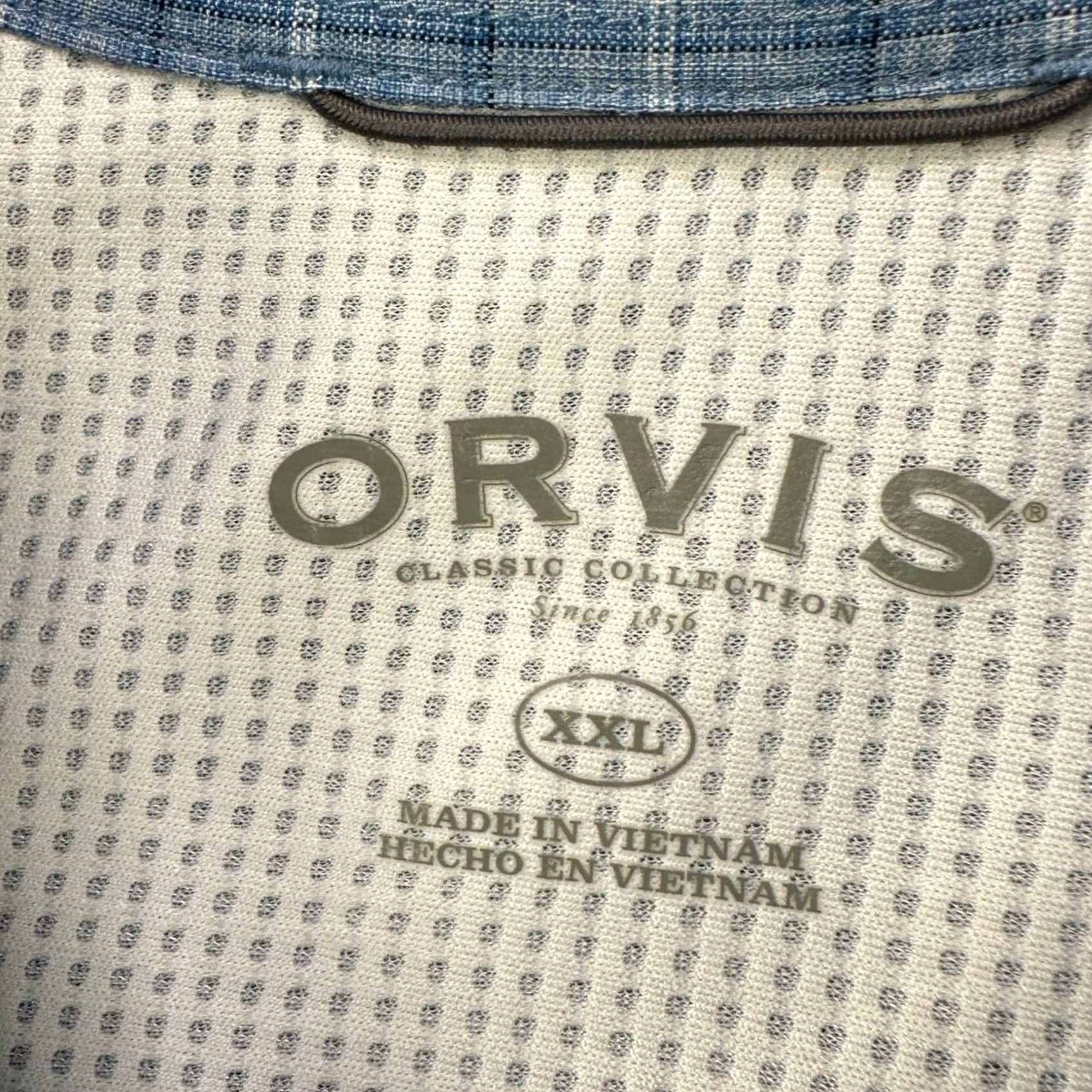 Orvis Orvis Shirt Button Up Men 2XL Blue Plaid Short Sleeve Flap Pocket Classic Casual Size US XXL / EU 58 / 5 - 4 Thumbnail