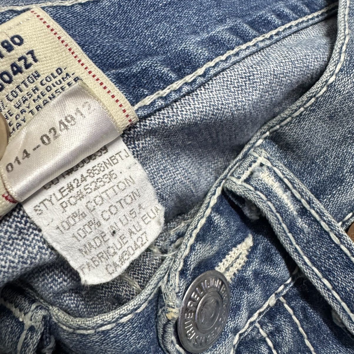 True Religion Vintage True Religion Denim Flare Jeans Distressed Size US 33 - 21 Thumbnail