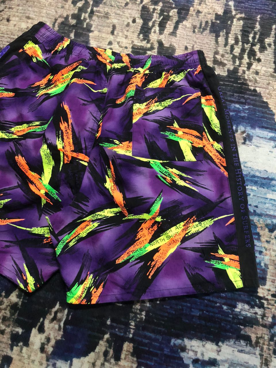 Japanese Brand Flying Hawk Surf Style Short Pants Abstract Design Size US 30 / EU 46 - 12 Thumbnail