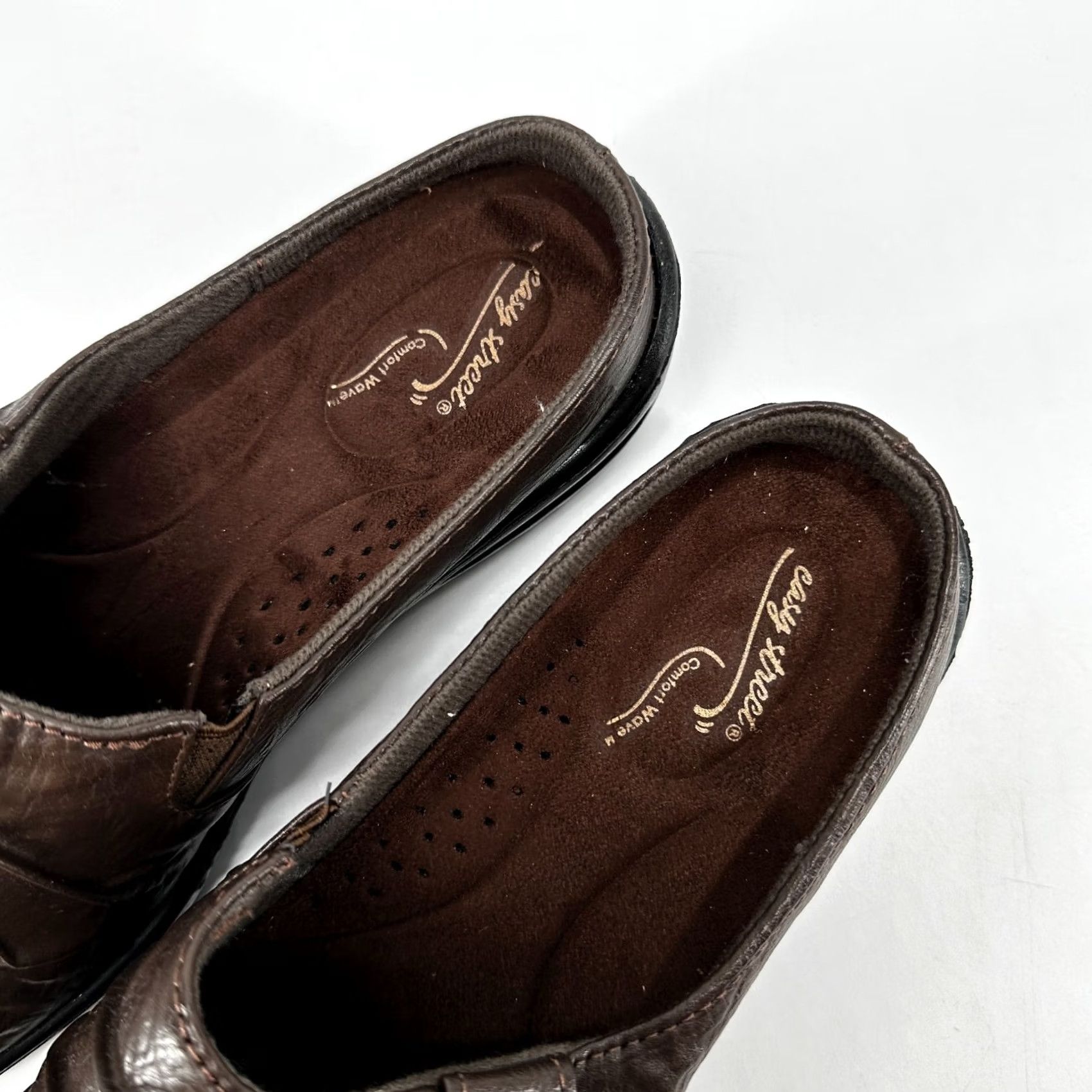 Vintage Easy Street Holly Mules Flat Brown Women's Size 7 W Slip On Round Toe Size US 7 / IT 37 - 4 Thumbnail
