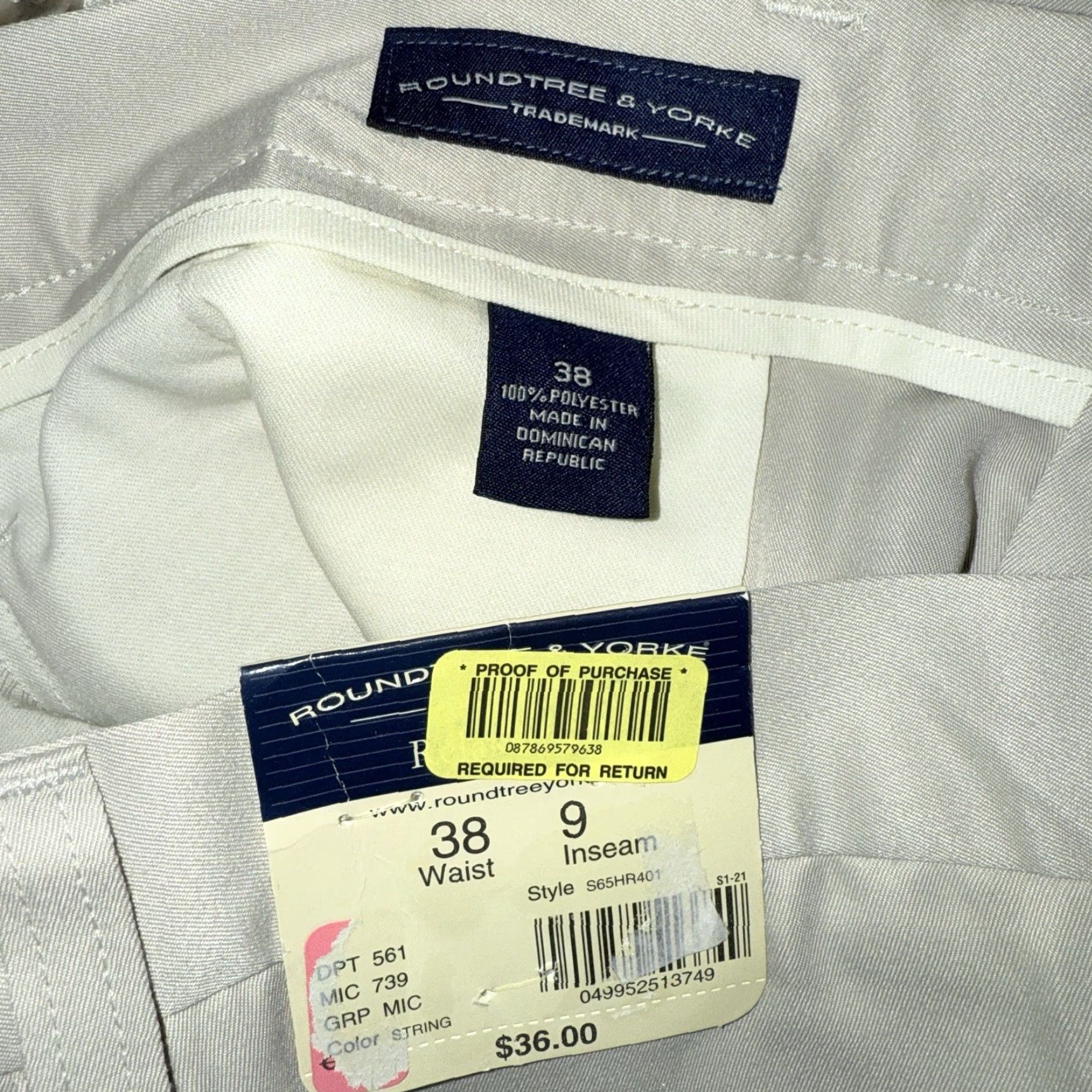Roundtree & Yorke NWT Roundtree & Yorke Beige 100% Polyester Casual Shorts Mens Size 38 Size US 38 / EU 54 - 4 Thumbnail