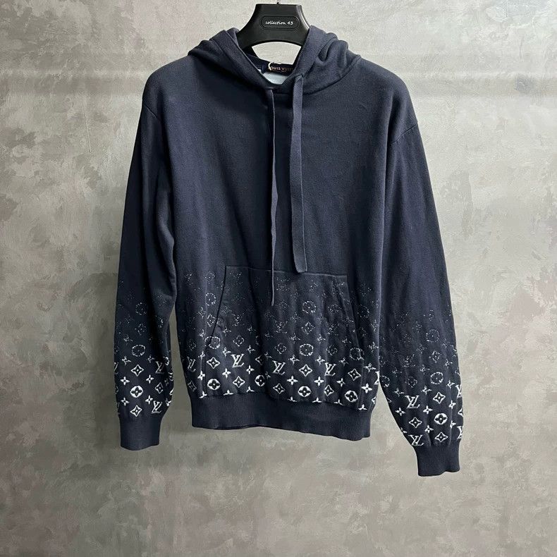 Louis Vuitton Louis Vuitton Deep Blue Logo Print Hoodie- DMC Size US S / EU 44-46 / 1 - 1 Thumbnail