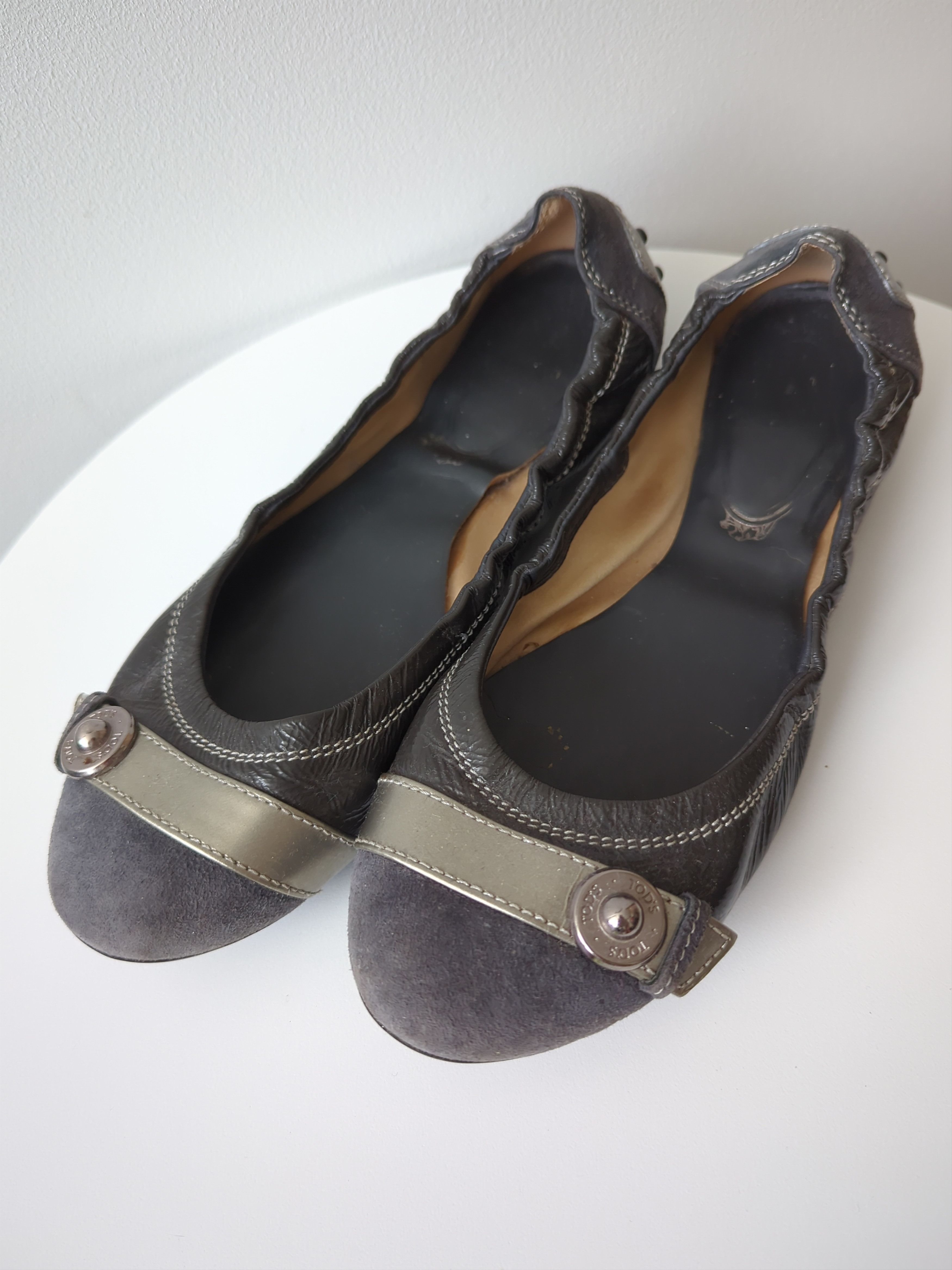 Tod's Tod’s Leather Suede Ballet Flats Grey EU 36.5 US 5.5 Size US 5.5 / IT 35.5 - 1 Thumbnail