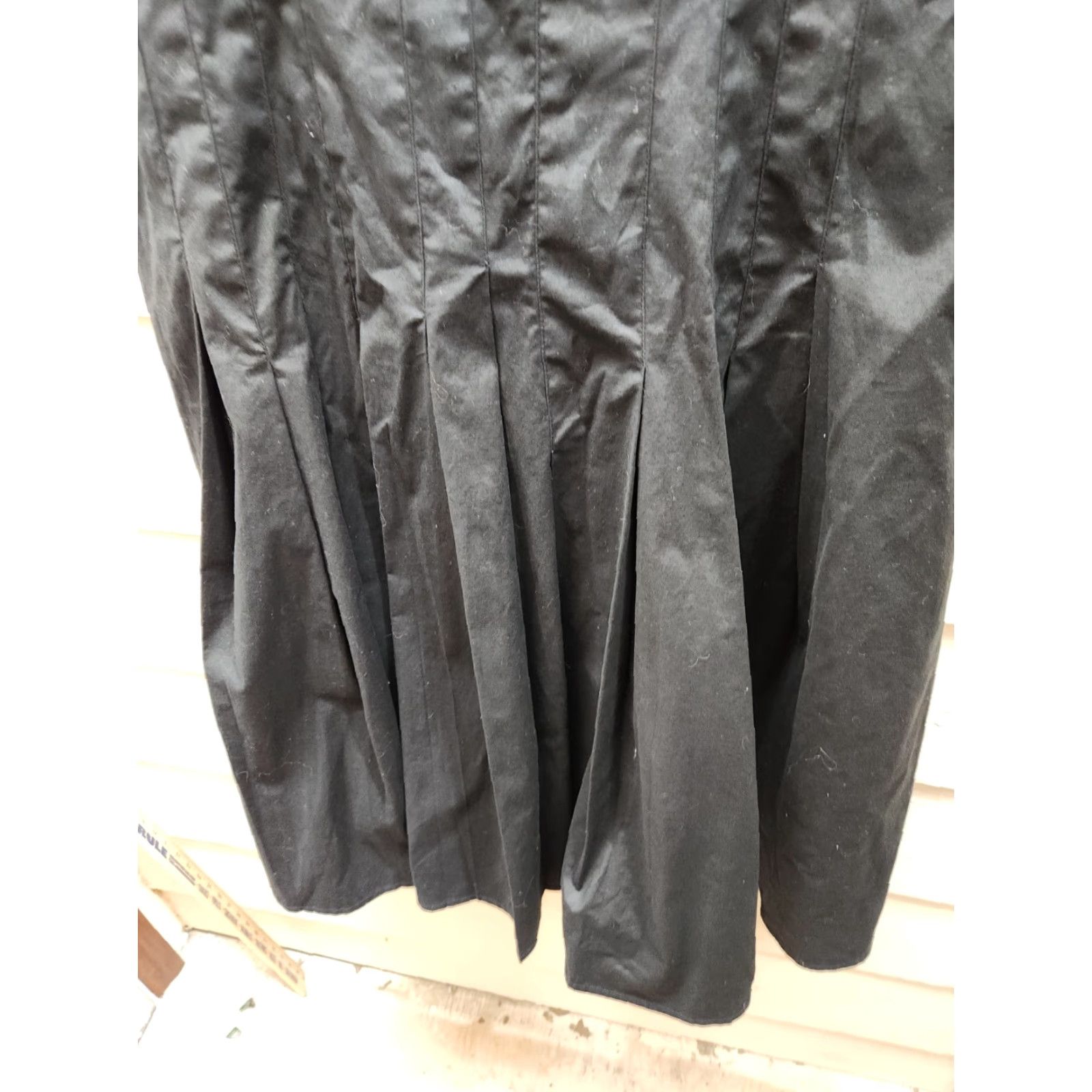 Vintage Suzi Chin for Maggy Boutique Black A-Line Dress Womens 10 Pleated Size L / US 10 / IT 46 - 7 Thumbnail