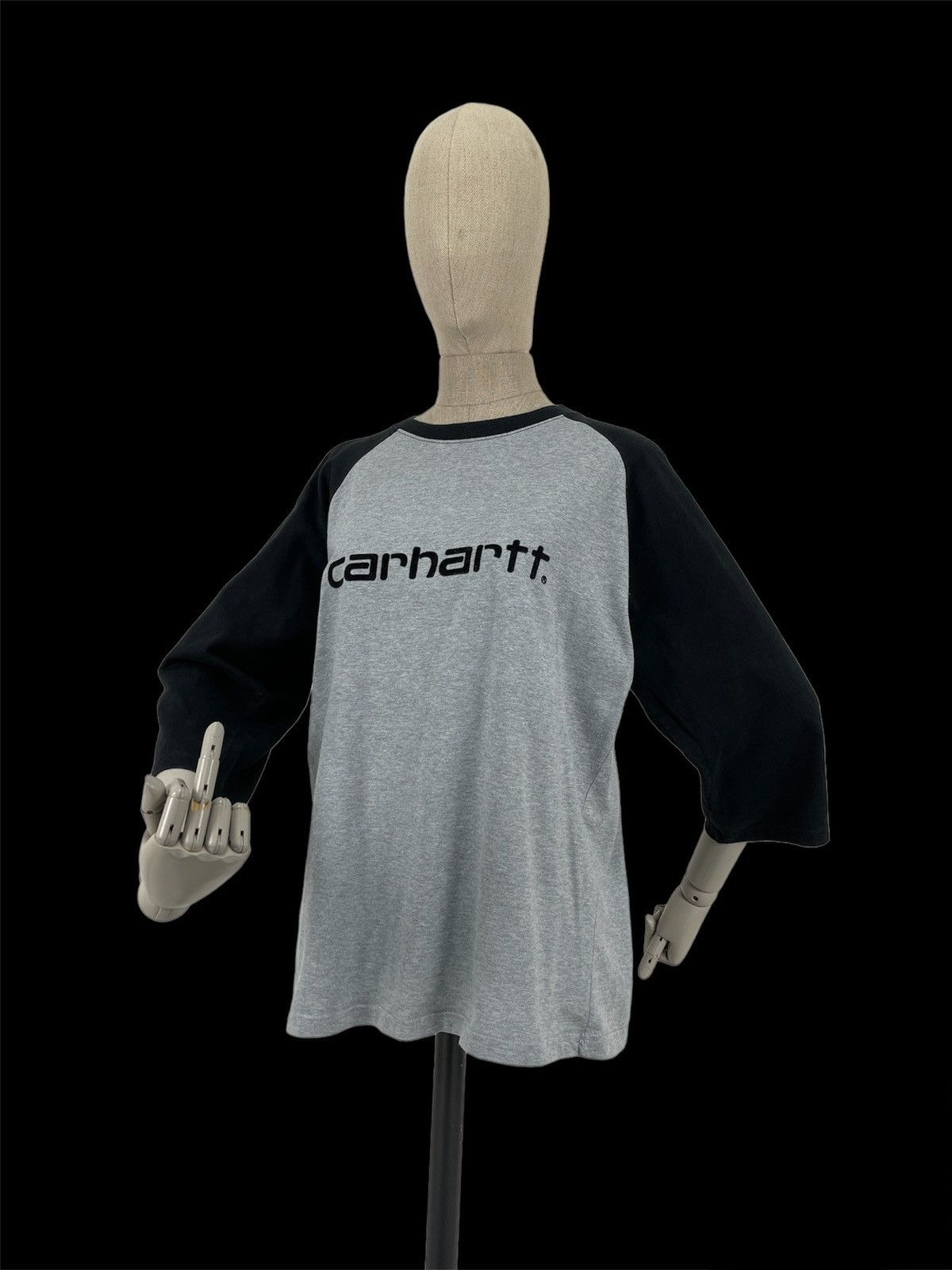 Carhartt × Carhartt Wip Vintage Big Logo Athletic Script Heather 3/4 Sleeve Top Gray T-Shirt Size US S / EU 44-46 / 1 - 6 Thumbnail