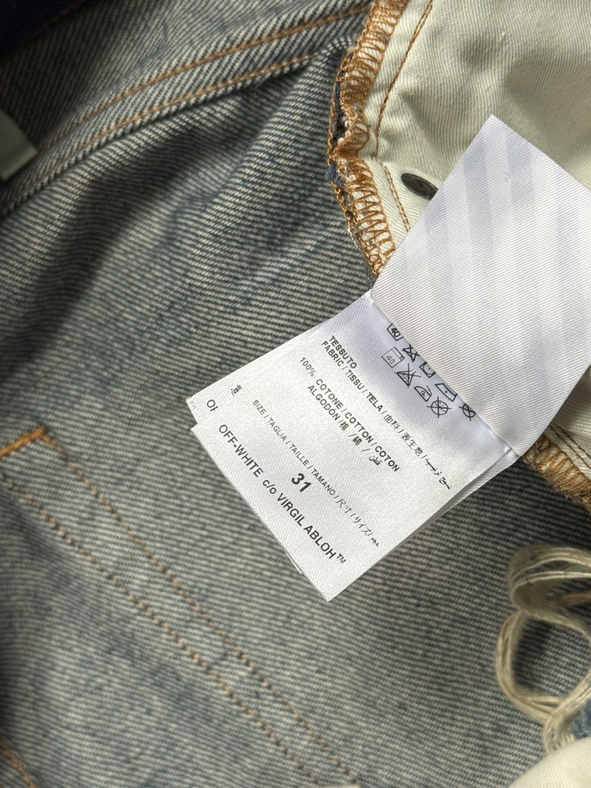 Off-White Off white diagonals distressed denim jeans Size US 34 / EU 50 - 7 Thumbnail