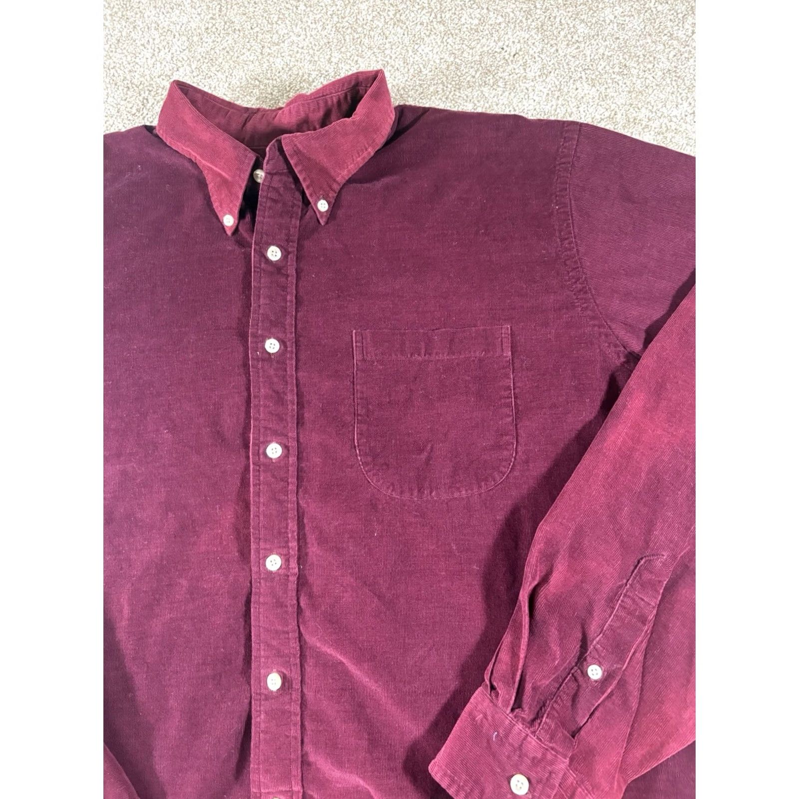 Lands' End VINTAGE Lands' End Chamois Red Button Down Shirt Cotton Tall XL 17-17.5 Men Big & Tall Button-Down Corduroy Pocket 90s Size US XL / EU 56 / 4 - 3 Thumbnail