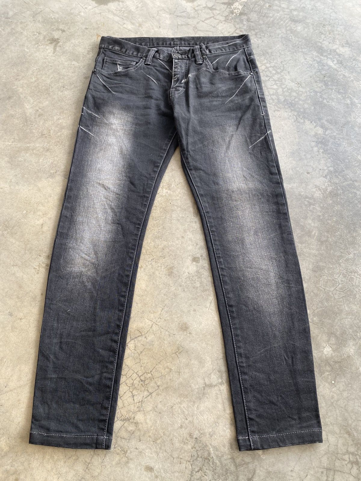 Hysteric Glamour × Le Grande Bleu (L.G.B.) × Tornado Mart Tornado Mart Distressed Black Altered Skinny Jeans Size US 29 - 1 Thumbnail