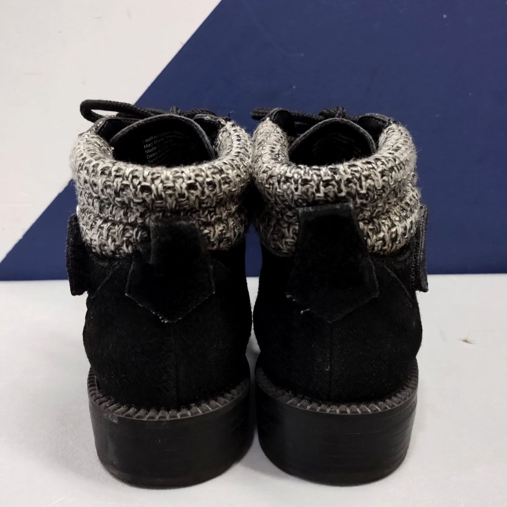 Vintage Predictions Ankle Boots Womens Size 7.5 Black Leather Round Toe Lace Up Boot Size US 8 / IT 38 - 5 Thumbnail