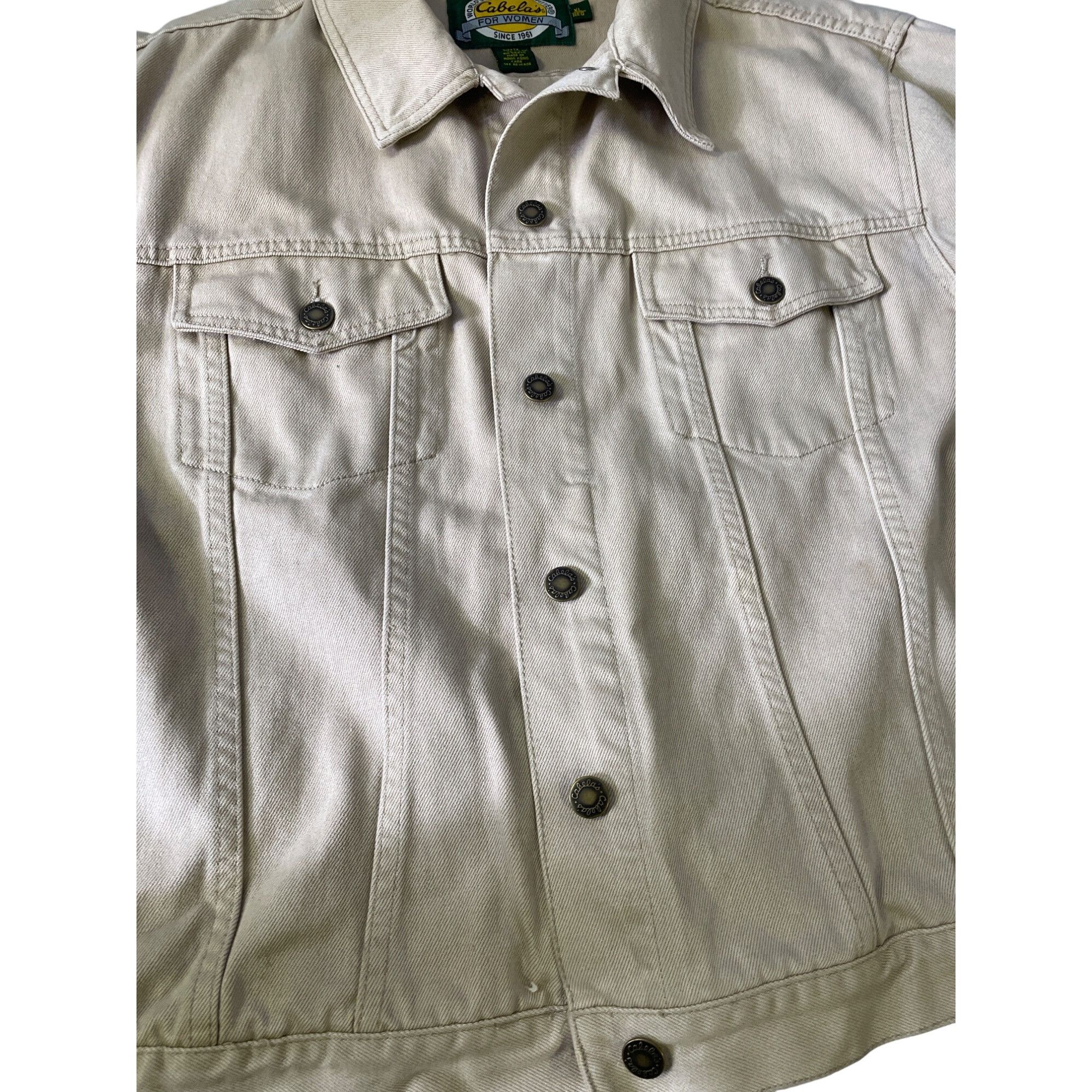 Cabelas Cabelas Womens Beige Denim Jacket Size XL Reg SKU 8699 Size XL / US 12-14 / IT 48-50 - 7 Thumbnail