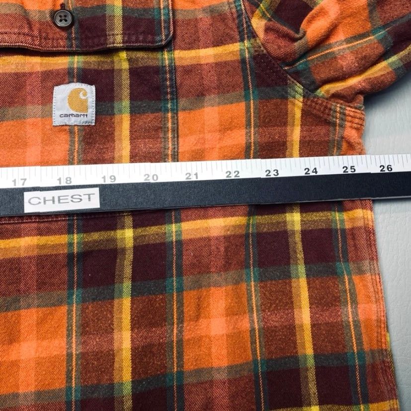 Carhartt Carhartt Shirt XL Loose Heavy Flannel Plaid 100% Cotton Burnt Sienna Button-Up Mens Size US XL / EU 56 / 4 - 7 Thumbnail