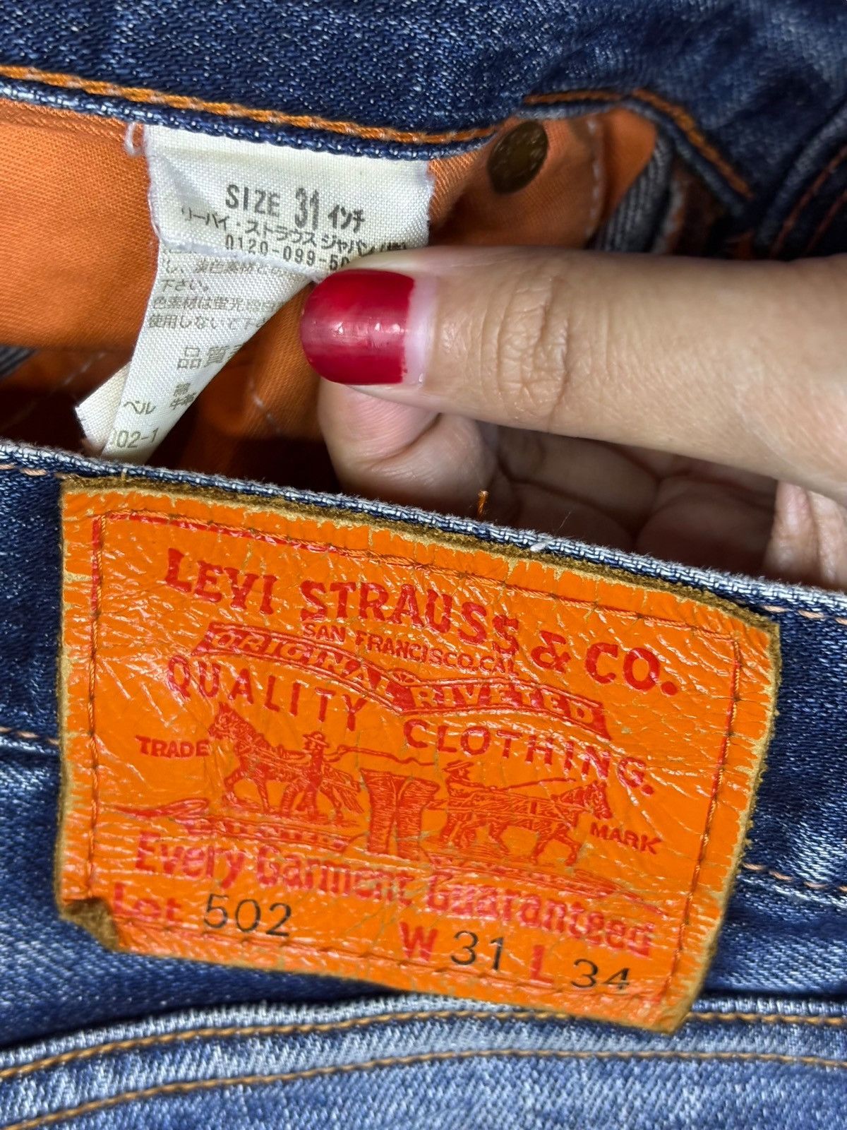 Levi's Vintage 90s Levis 502 Blue Wash Distressed Loose Jeans Size US 32 / EU 48 - 10 Thumbnail