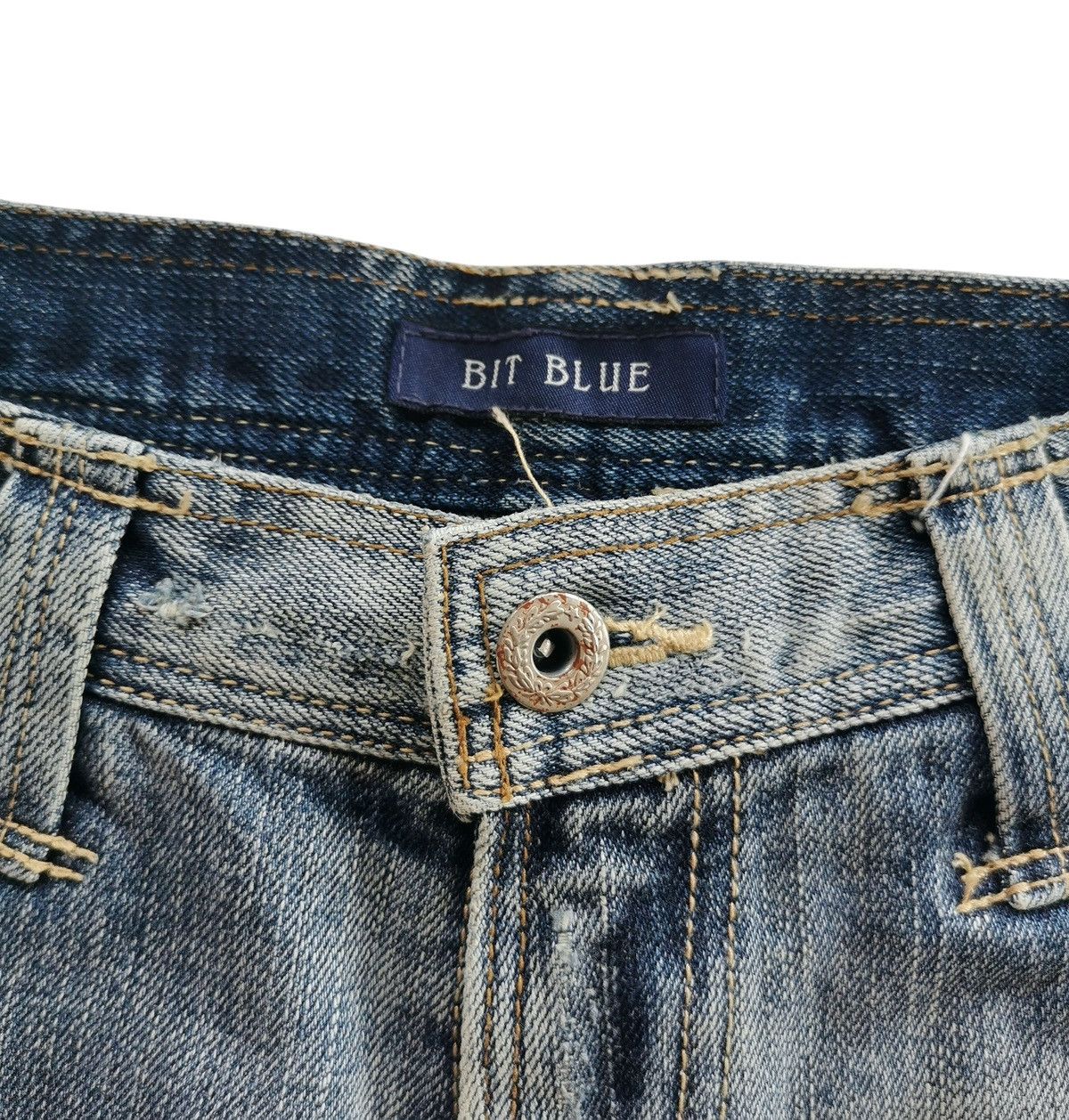 Kapital Bit Blue Distressed Patchwork Jeans Size US 30 / EU 46 - 7 Thumbnail