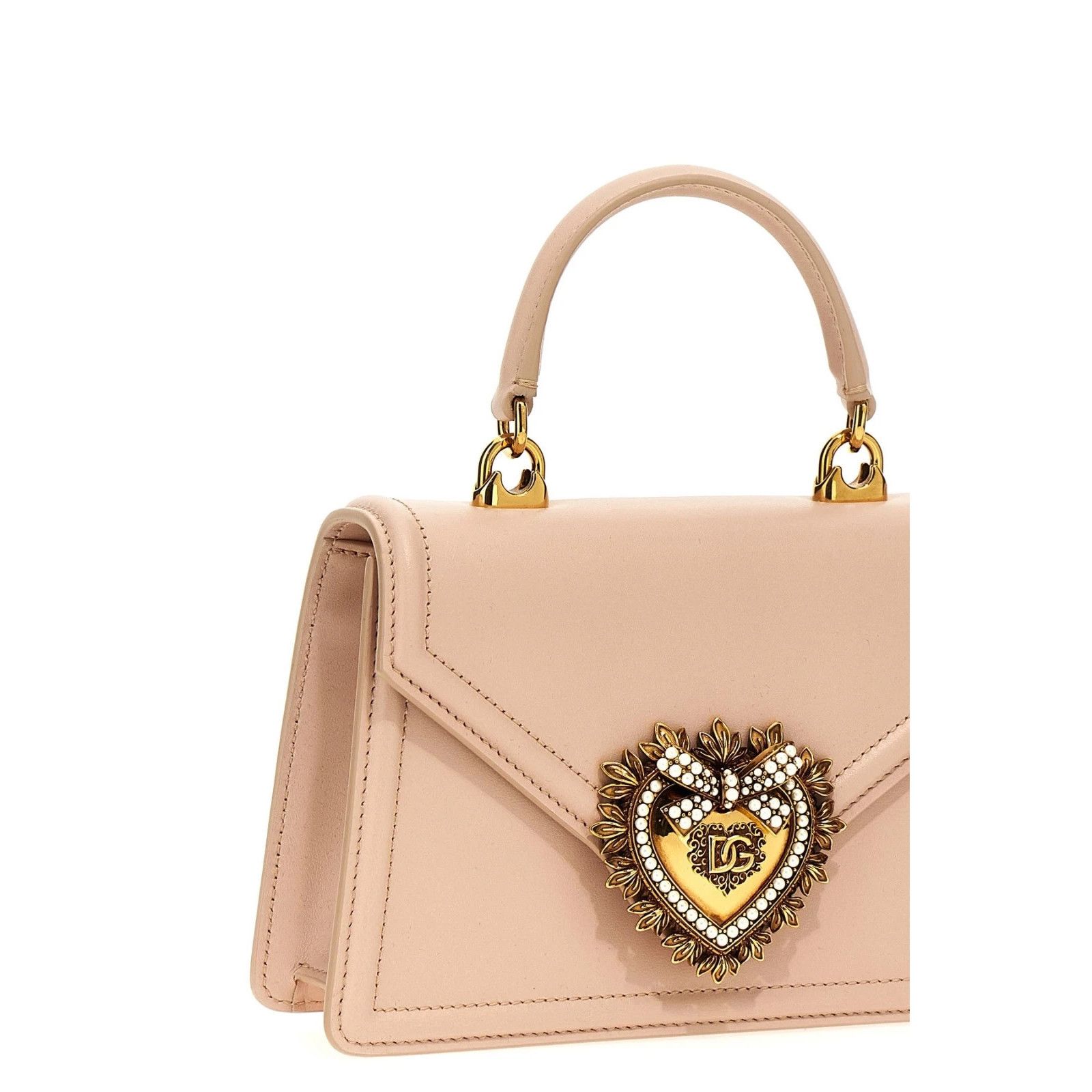 Dolce & Gabbana DOLCE & GABBANA Devotion Small Pink Leather Shoulder Bag New Size ONE SIZE - 3 Thumbnail