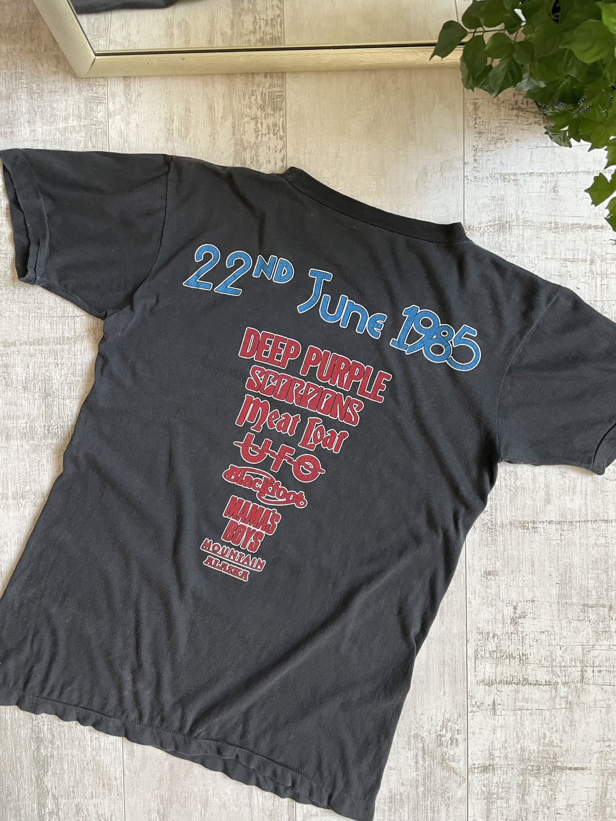 Band Tees × Vintage 1985 Vintage KNEBWORTH Fayre T-Shirt Tour (Deep Purple) Size US S / EU 44-46 / 1 - 4 Thumbnail