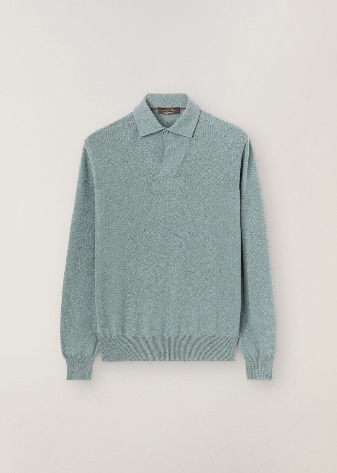 image of Loro Piana O1Loc1C0124 Long-Sleeved Polo Shirt In Green, Men's (Size XL)