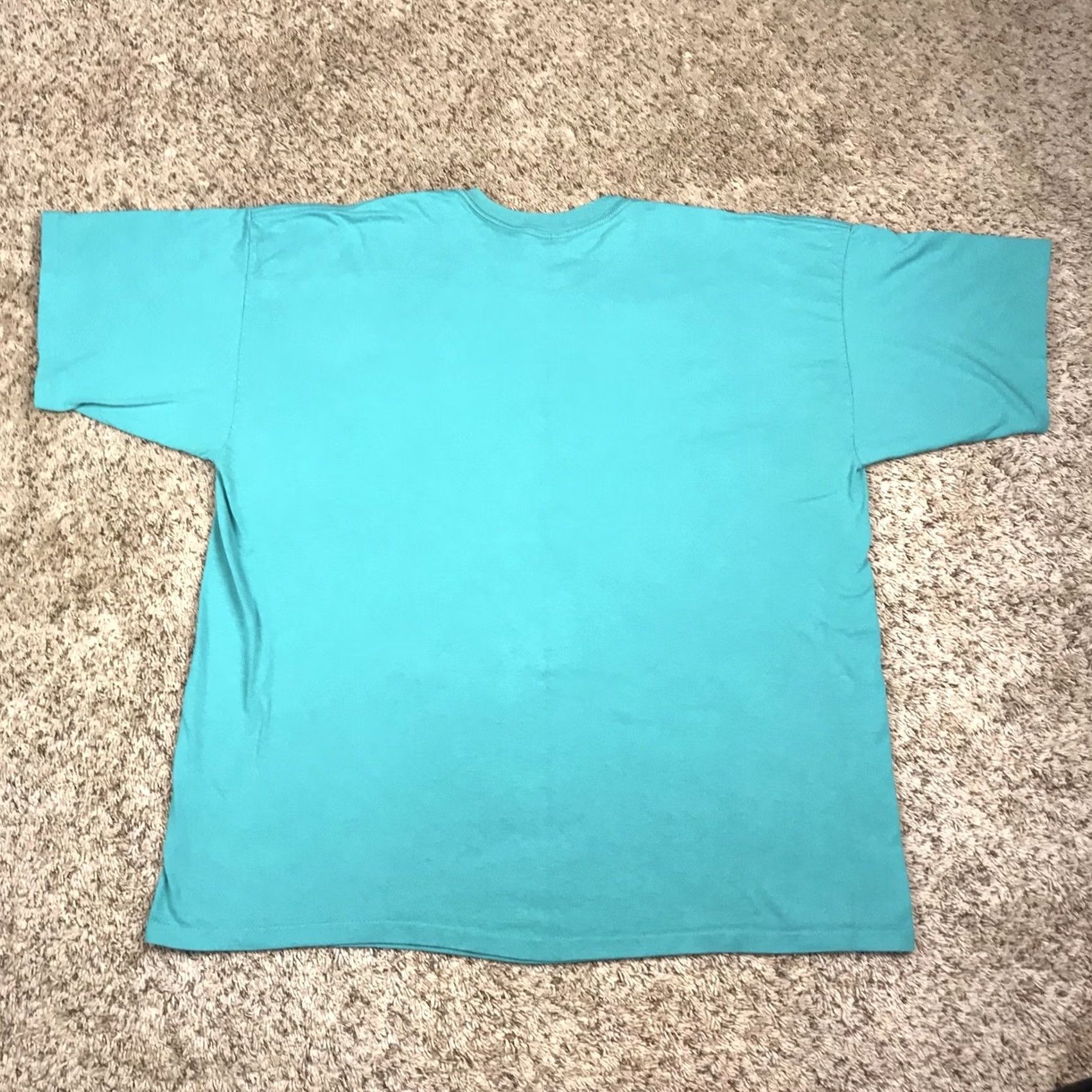 Vintage VINTAGE Teal Green Single Stitch T-Shirt Adult 2XL 100% Cotton Made In USA Crew Neck Short Sleeve Nike? Size US XXL / EU 58 / 5 - 3 Thumbnail