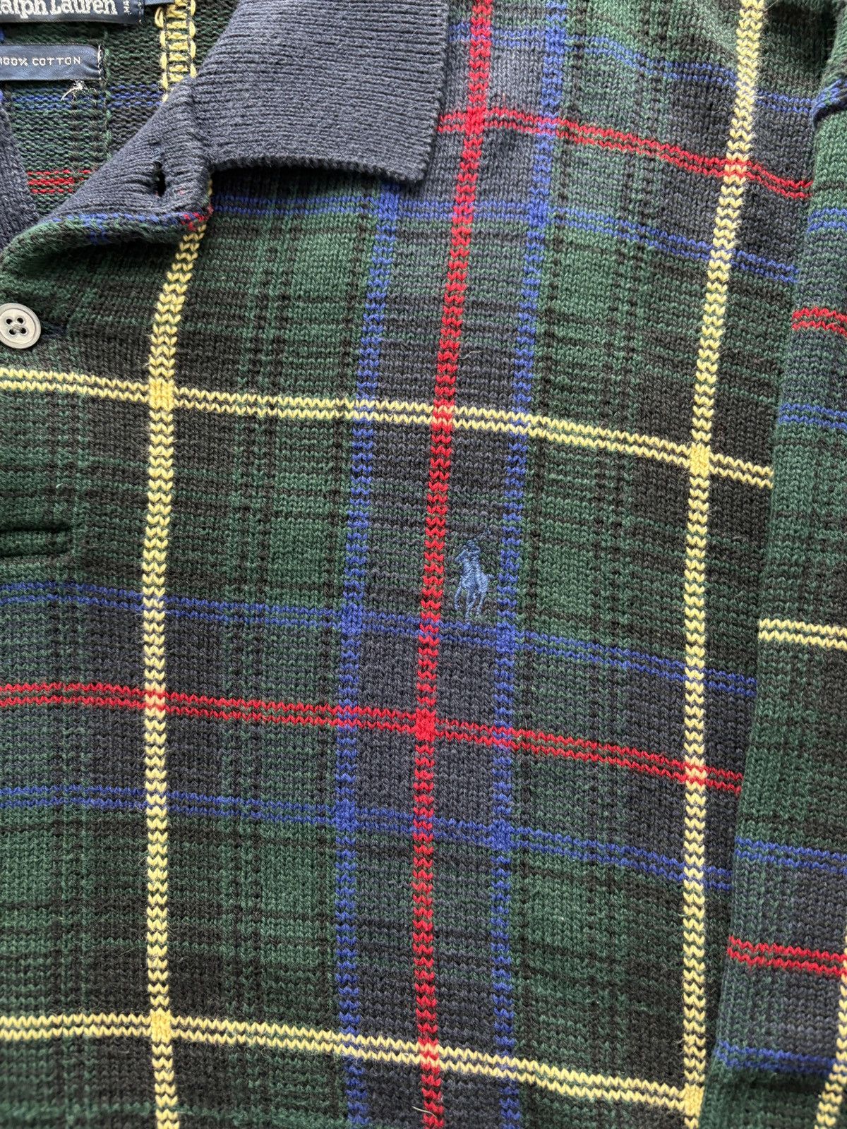 Polo Ralph Lauren Vintage 90s Polo Ralph Lauren Tartan Plaid Knit Sweater Size US XL / EU 56 / 4 - 2 Thumbnail