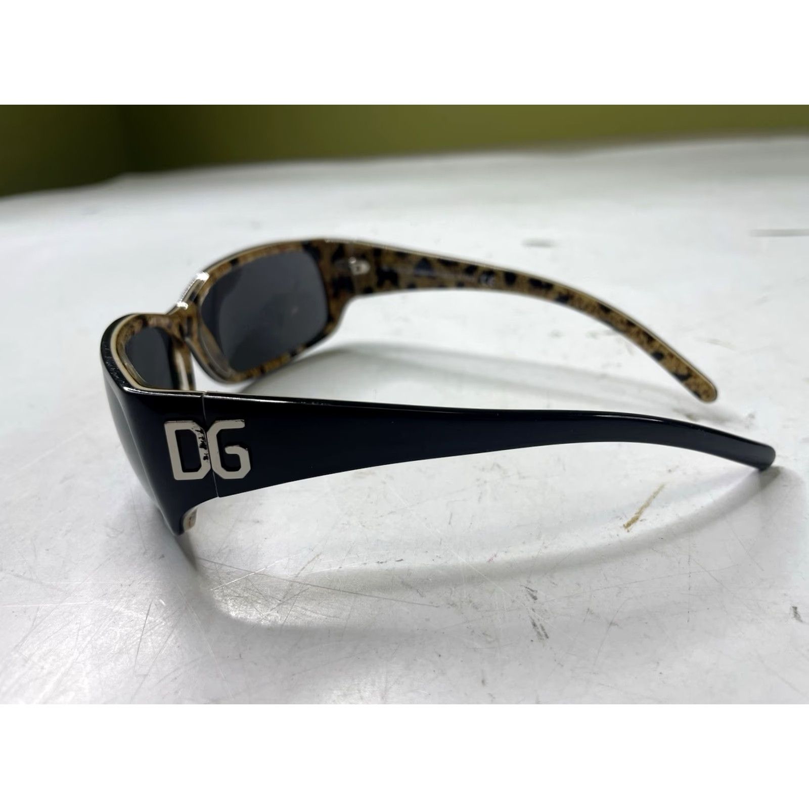 Dolce & Gabbana VINTAGE Dolce&Gabbana Sunglasses Womens DG 643S 819 Black Leopard Print Square Plastic Tinted Gray Lens Womens, Leopard Theme, 643S, 819, Light wear Size ONE SIZE - 2 Thumbnail