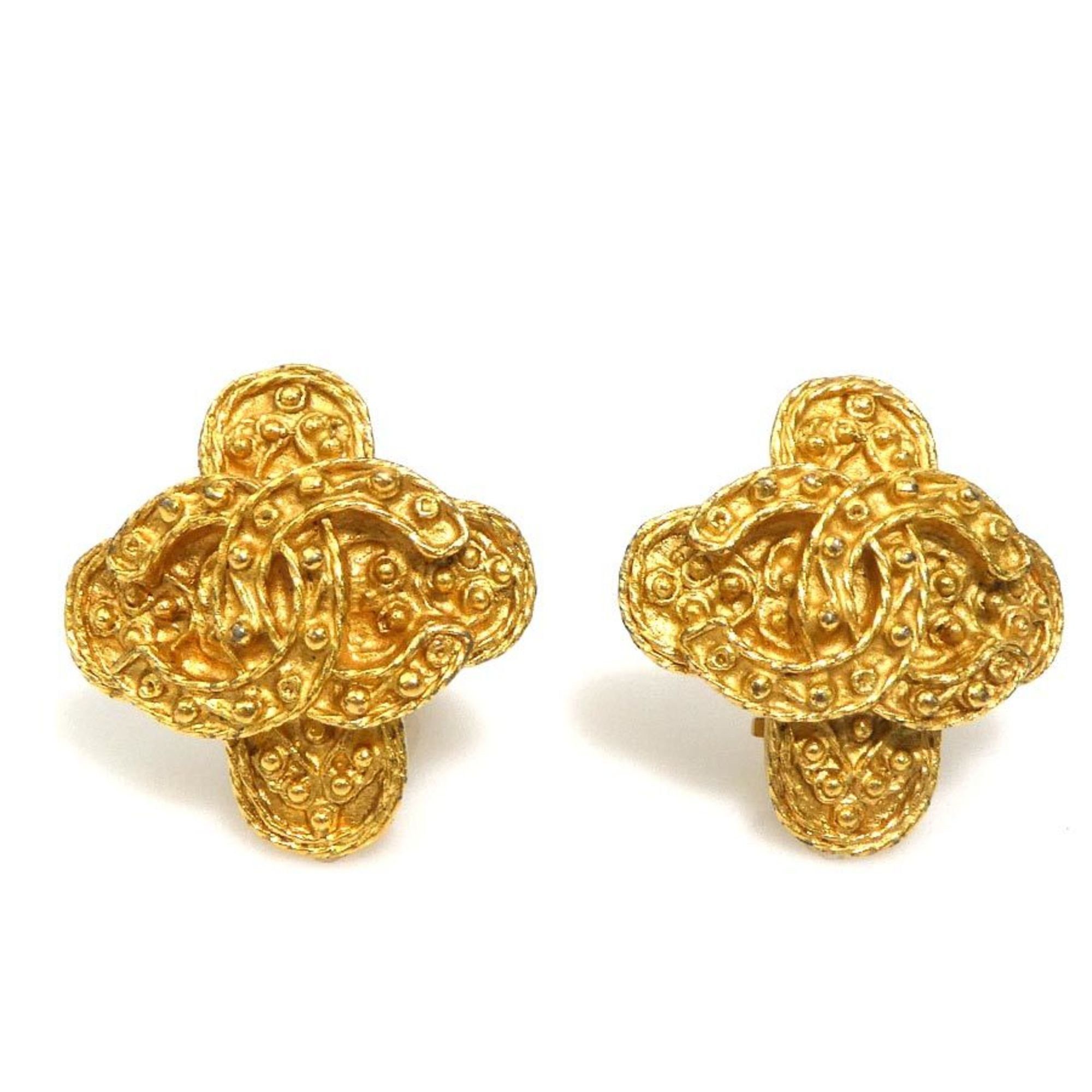 Chanel CHANEL Coco Mark Metal Gold Earrings for Women e61103a Size ONE SIZE - 1 Thumbnail