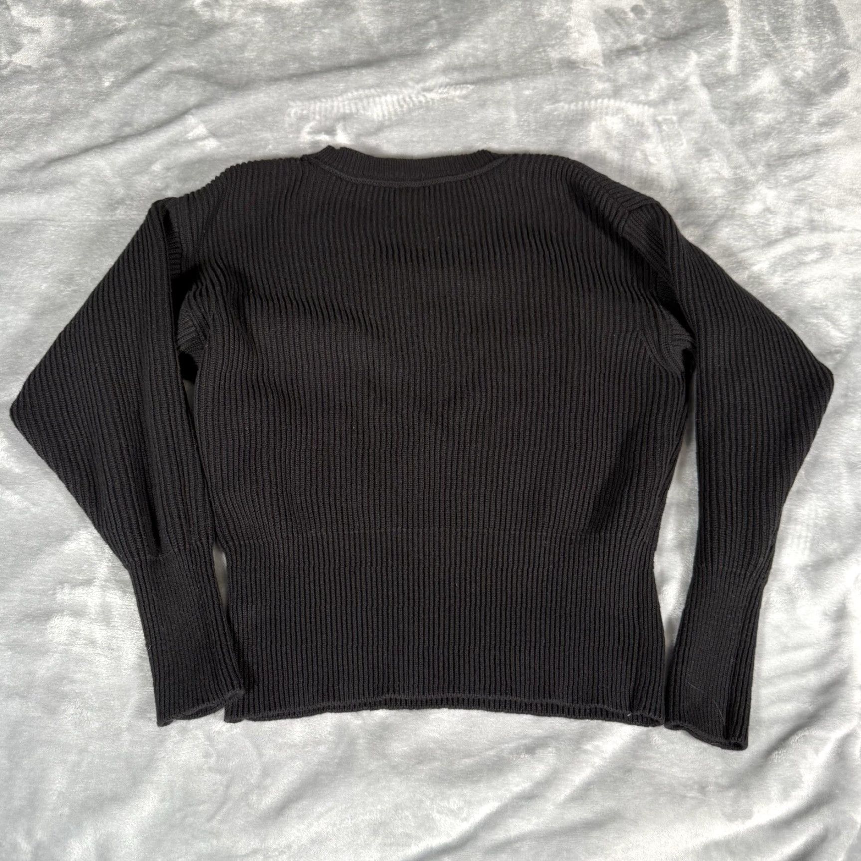 Free People Free People Ribbed Knit Sweater Womens Small Deep V Neck Oversized Black Shirt Pullover Casual Womens Size S / US 4 / IT 40 - 4 Thumbnail