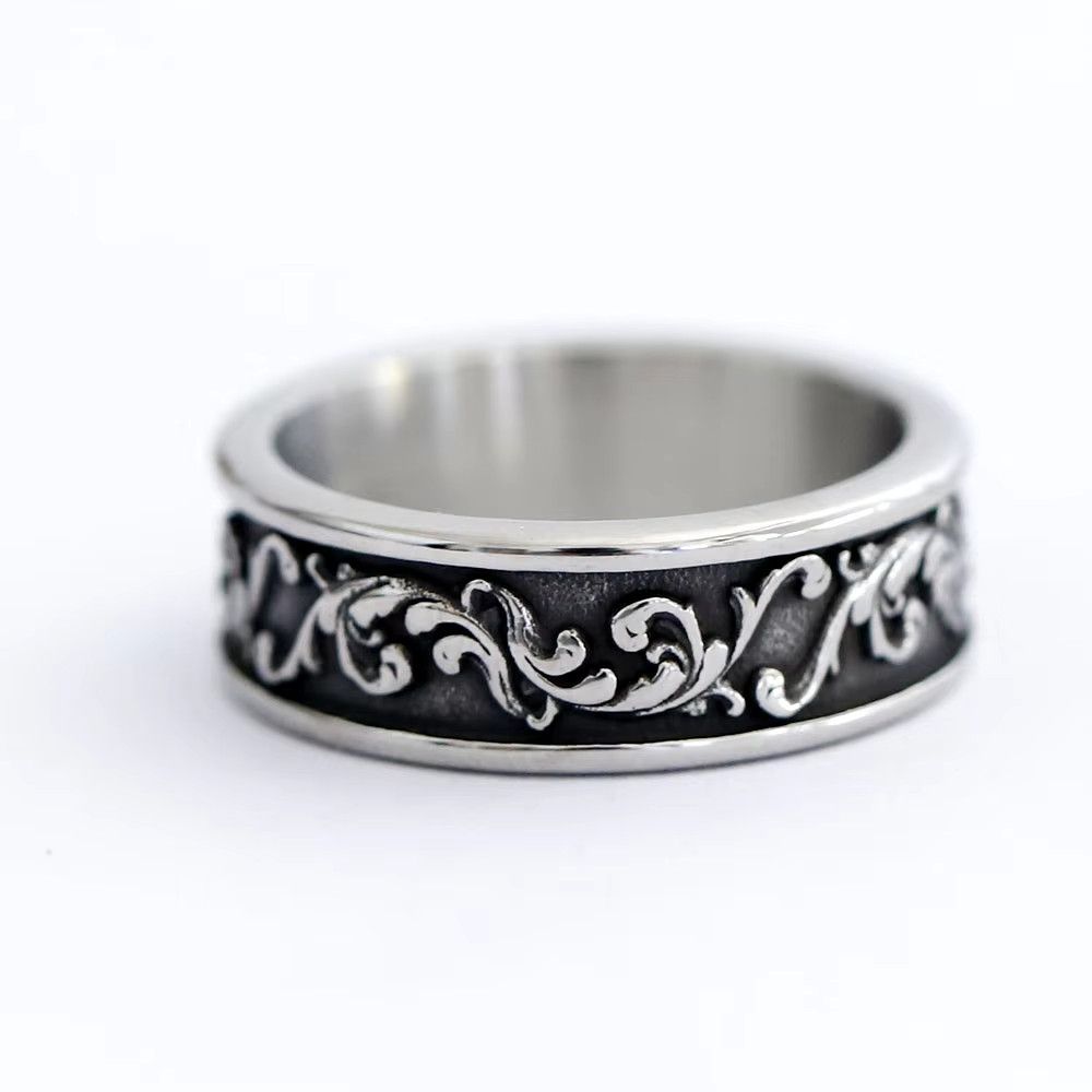 Handmade Vintage Carved Spindrift La Ring Size ONE SIZE - 3 Thumbnail