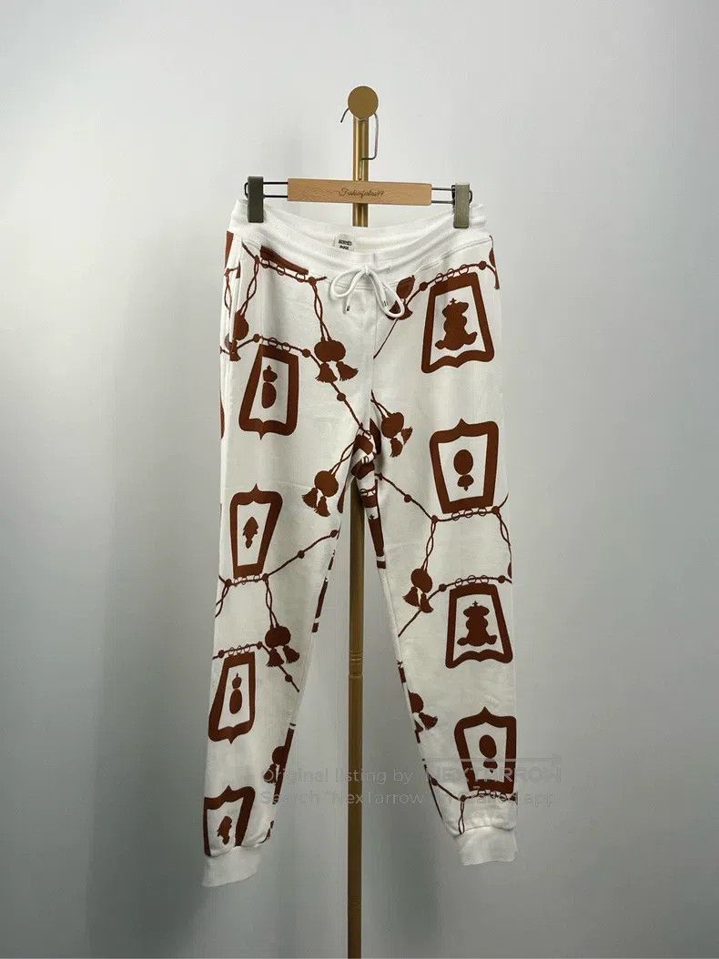 Hermes Hermes White Full Printed Long Pants Size 24" / US 00 / IT 34 - 1 Thumbnail