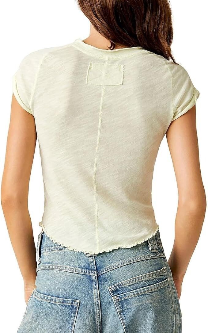 Free People Free People We The Free Be My Baby Tee Guacamole ( L ) Size L / US 10 / IT 46 - 2 Thumbnail