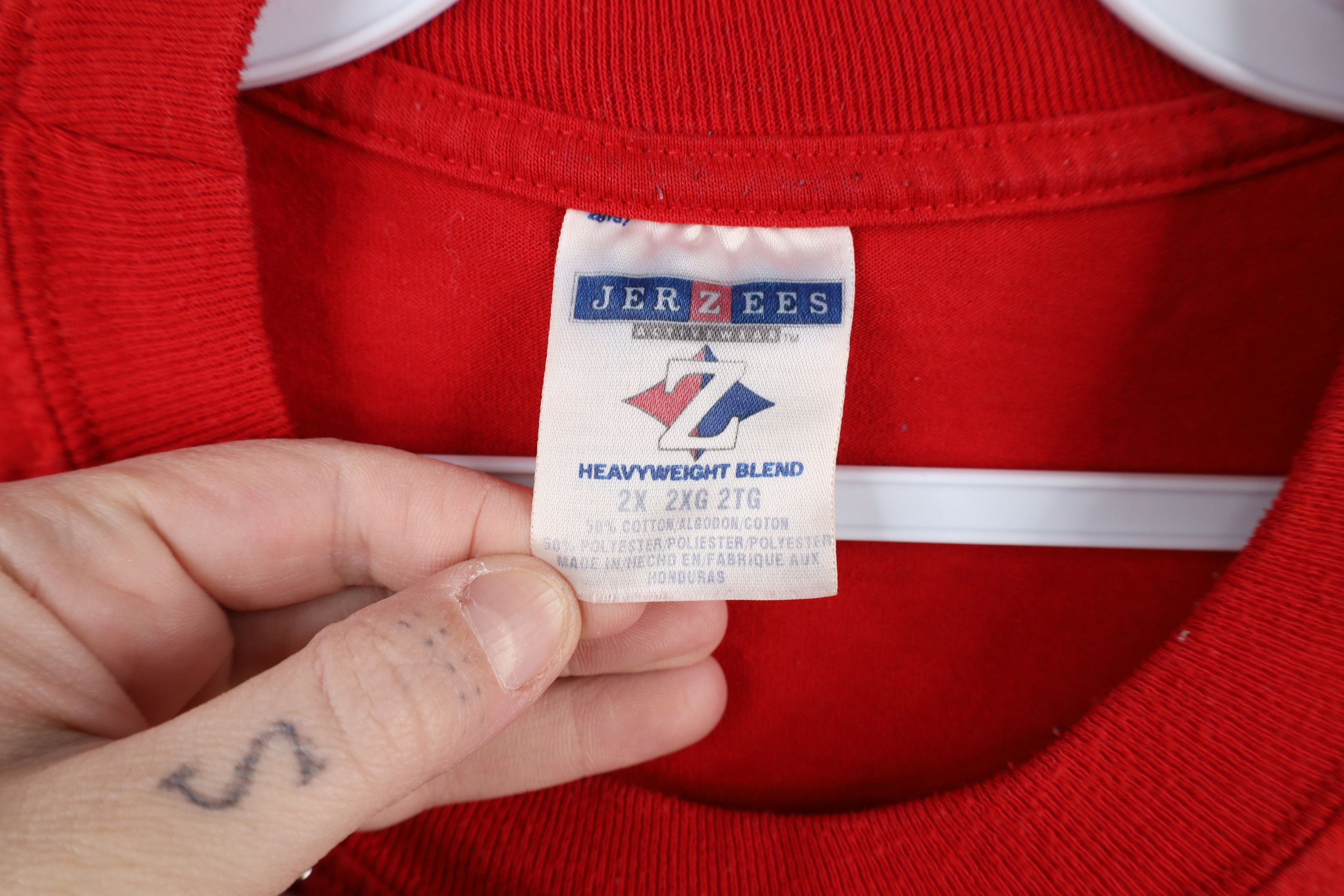 Vintage Vintage 90s Spell Cherokee Hockey Short Sleeve T-Shirt Red Size US XXL / EU 58 / 5 - 10 Thumbnail