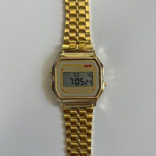 Vintage Y2K 2000s vintage retro gold stainless steel digital watch ...