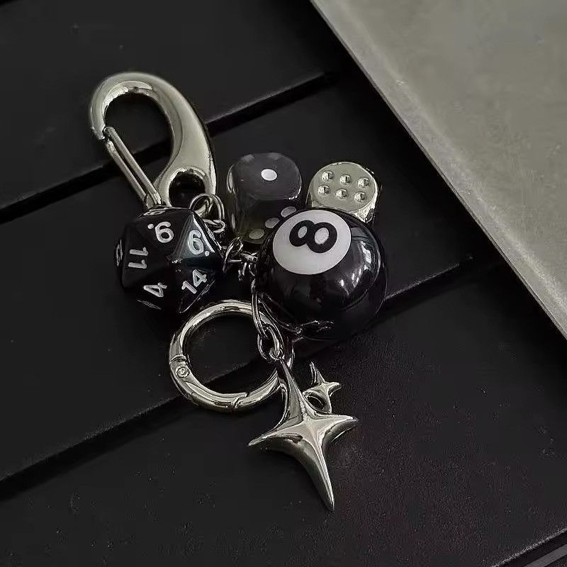 Jewelry Star Sparkle Oval Black 8 Fashion Carabiner Keychain Size ONE SIZE - 4 Thumbnail