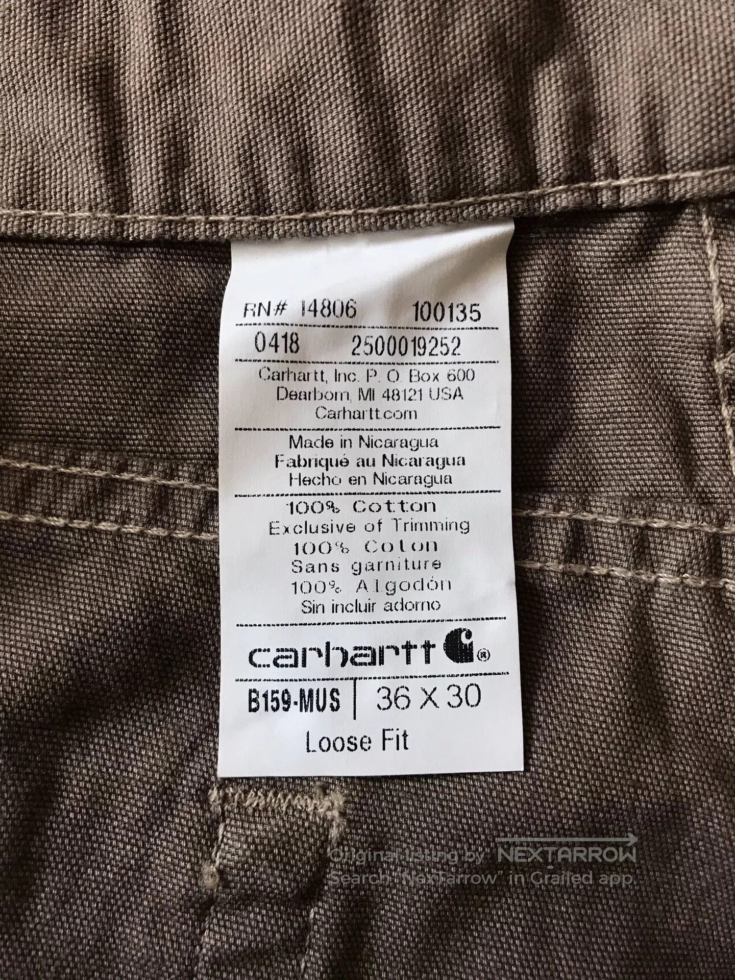 Carhartt Carhartt B159 Canvas Work Pants. Size US 36 / EU 52 - 9 Thumbnail