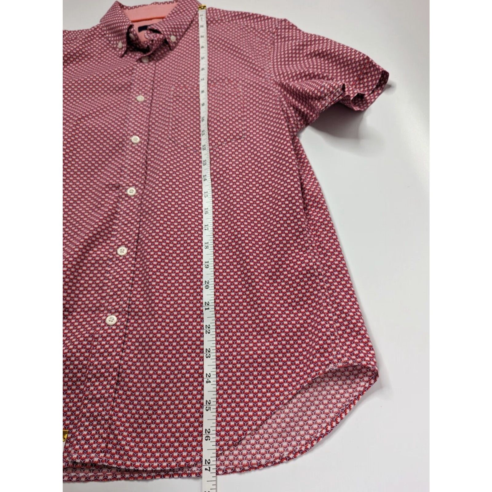 Banana Republic VINTAGE Banana Republic Milly Collection Short Sleeve Button Down Shirt Red Small No Size US S / EU 44-46 / 1 - 6 Thumbnail
