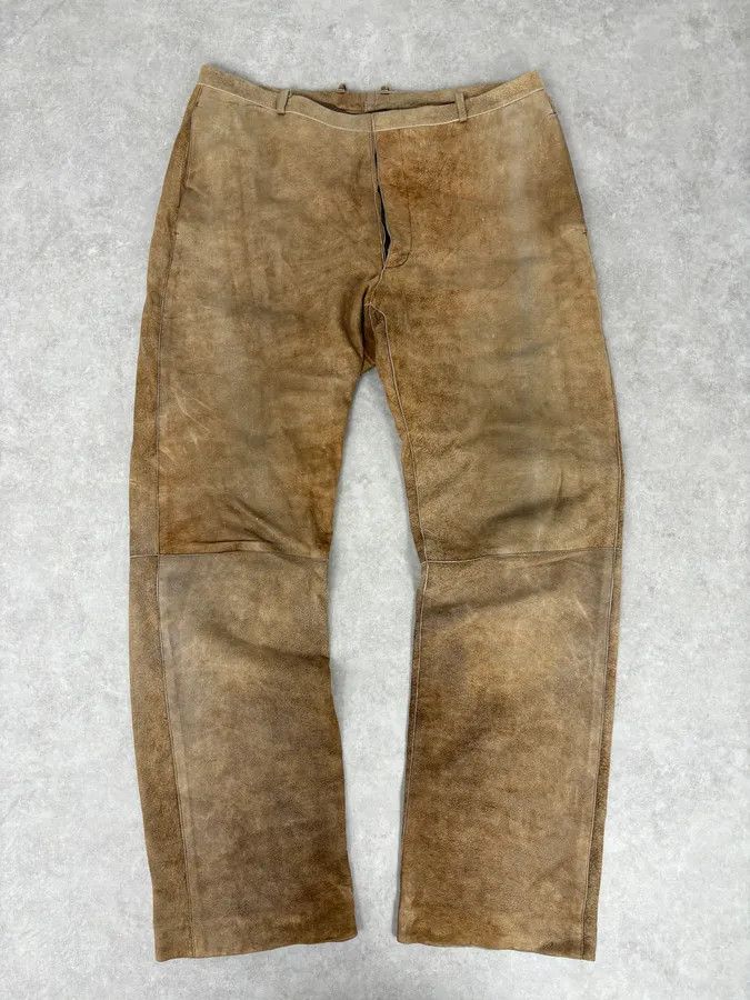Jil Sander Jil Sander Brown Leather Classy Pants Size US 32 / EU 48 - 1 Thumbnail