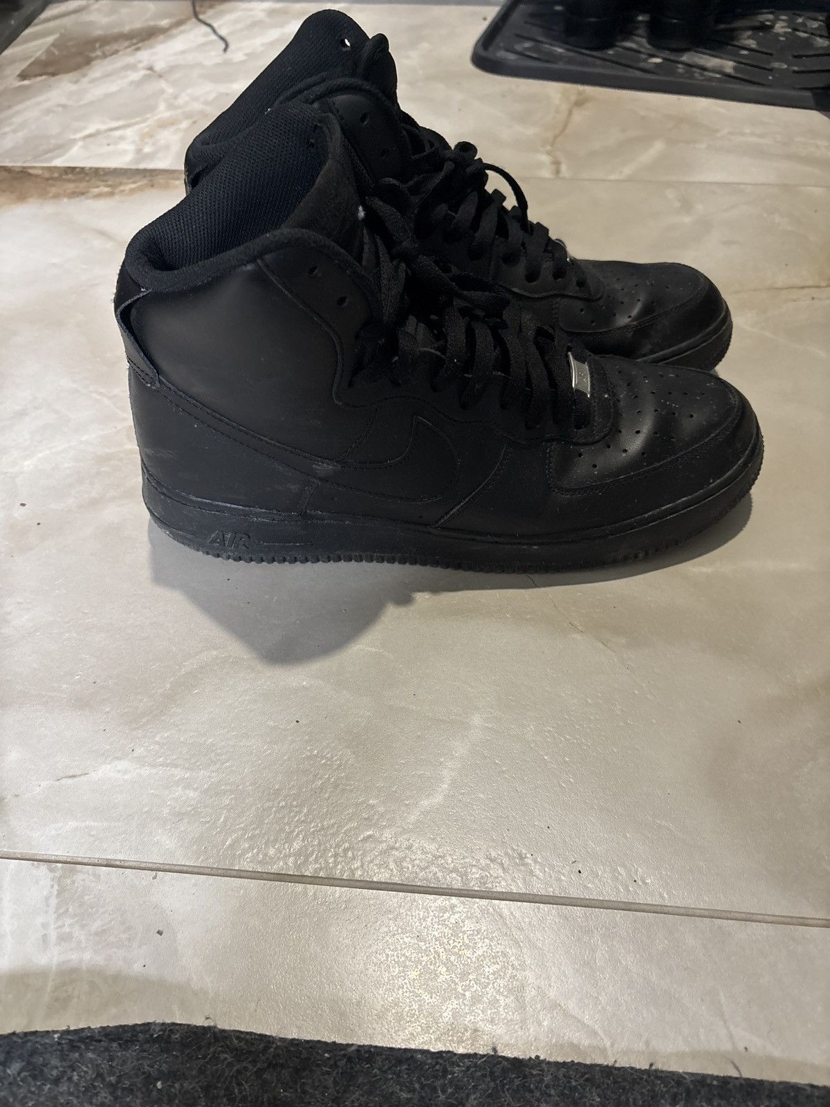 Nike Nike AF1 Hightop Black Size US 12 / EU 45 - 3 Thumbnail