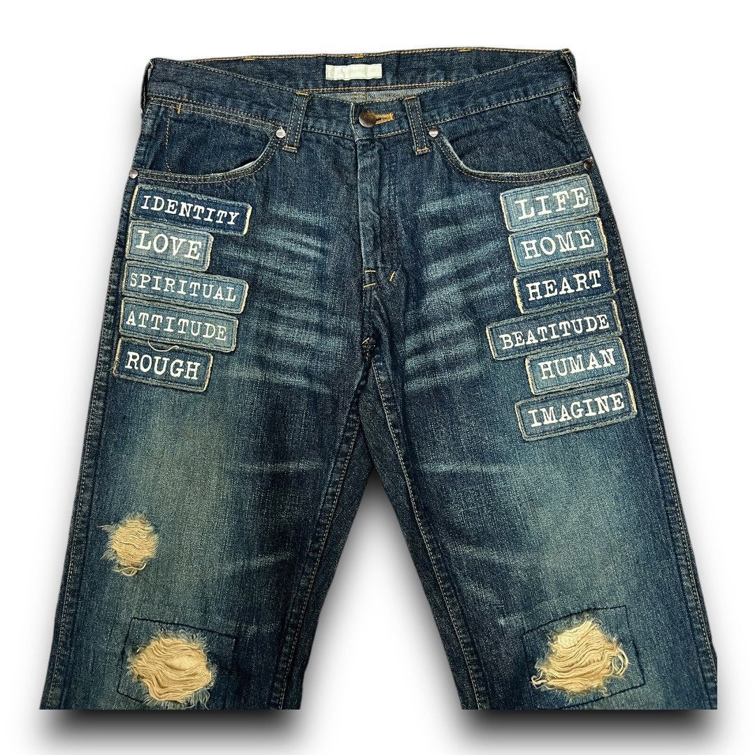 Japanese Brand × Number (N)ine NUMBER NINE DISTRESSED AND PATCHES JAPANESE BRAND DENIM Size US 31 - 3 Thumbnail