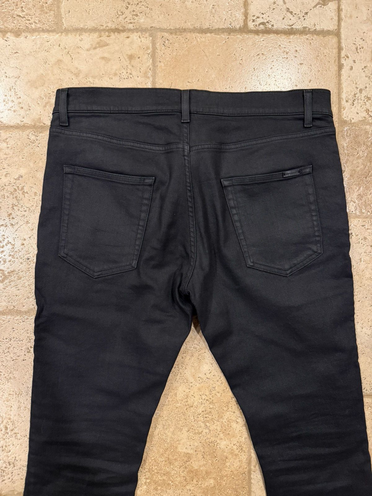 Saint Laurent Paris Saint Laurent Paris D02 2021 Black Wax Denim Jeans Size US 34 / EU 50 - 9 Thumbnail