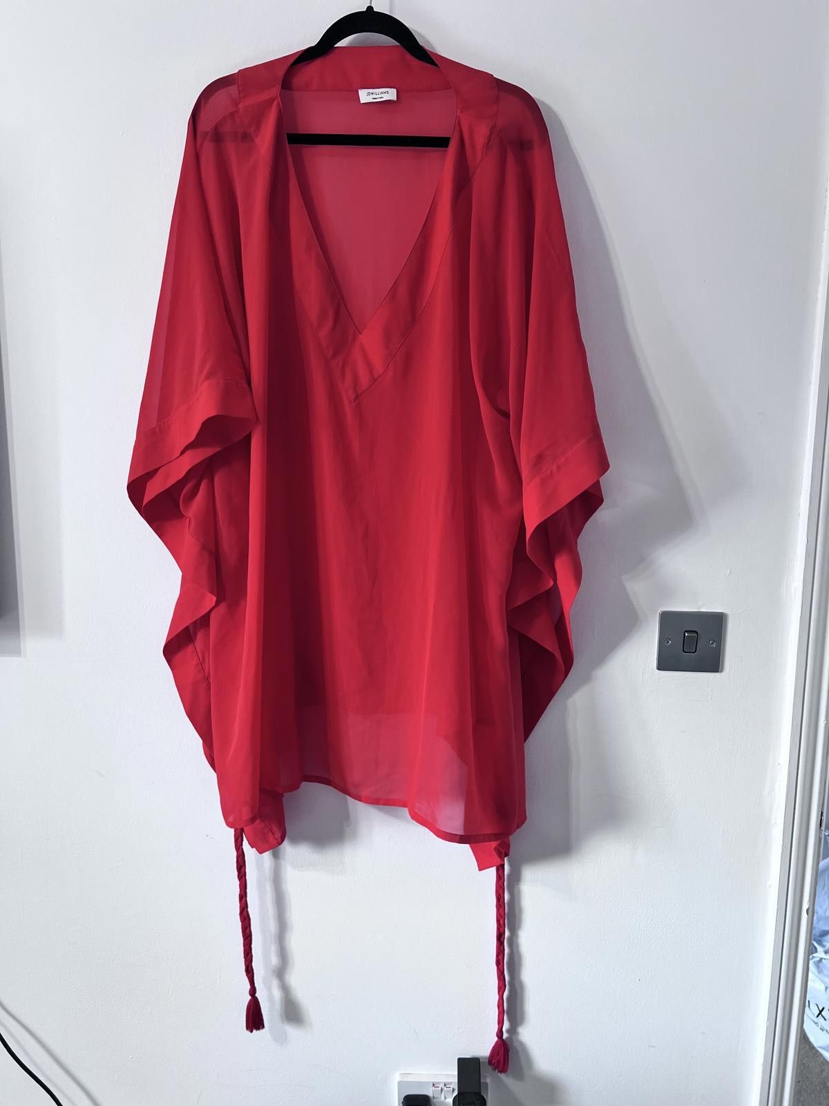 Other JD Williams Red Sheer Kaftan – UK 24/26 Size 3XL / US 20-22 - 2 Thumbnail
