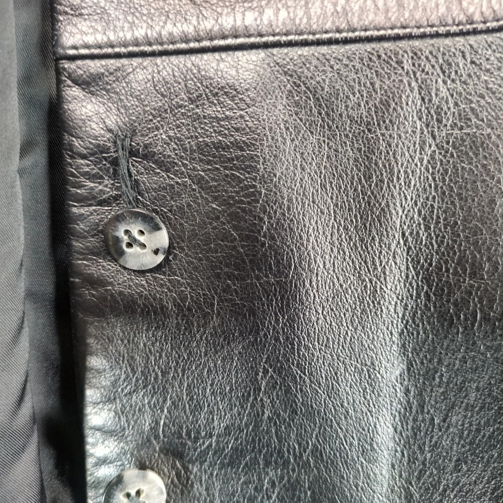 Other Apostrophe Genuine Leather Jacket Womens 4 Concealed Buttons Size S / US 4 / IT 40 - 5 Thumbnail