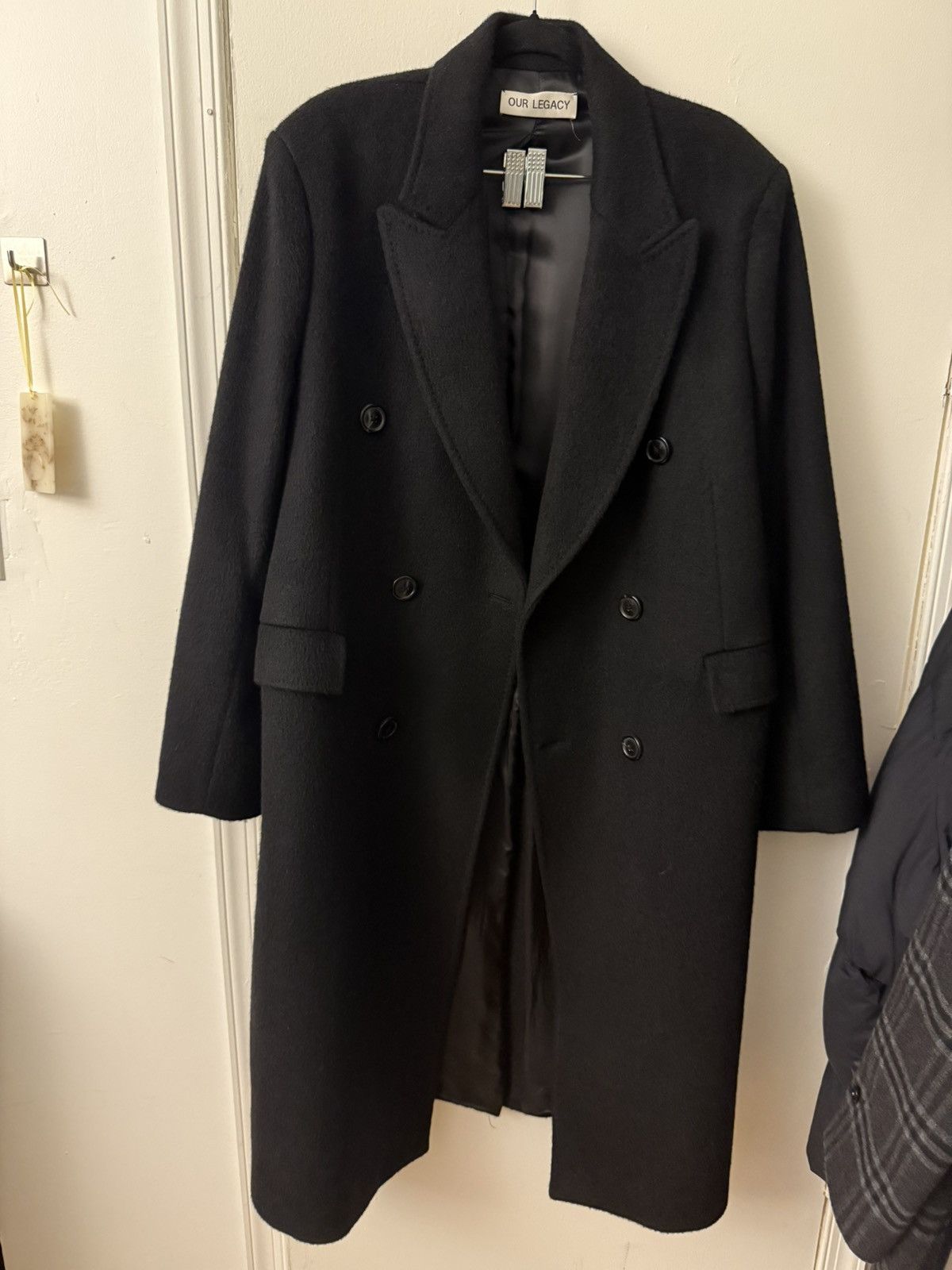 OUR LEGACY WHALE COAT Black Hairy Wool