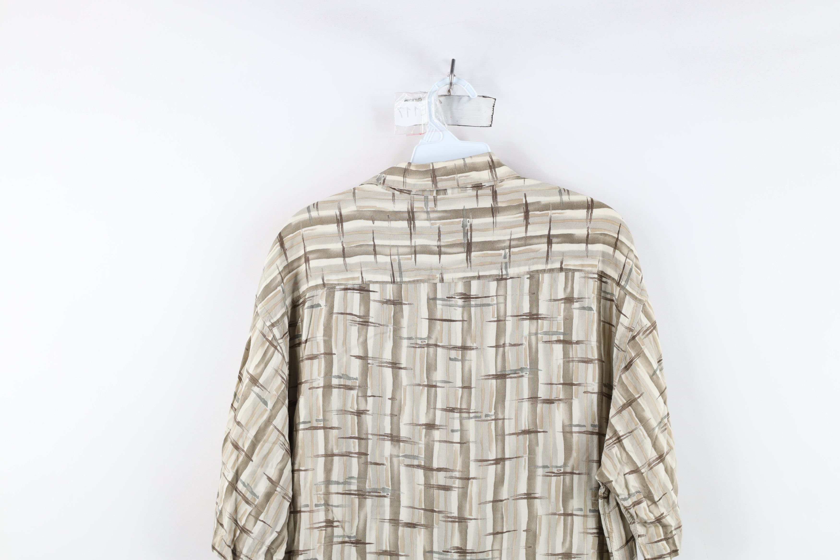 Vintage Vintage 90s Streetwear Striped Rayon Collared Button Shirt Size US M / EU 48-50 / 2 - 8 Thumbnail